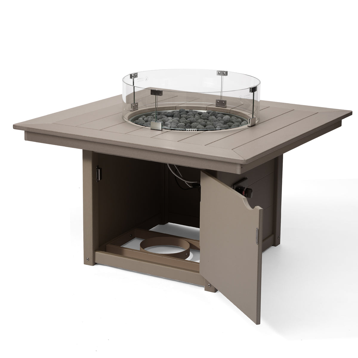 Sol 42" Modern Outdoor Patio Propane Square Fire Pit Table