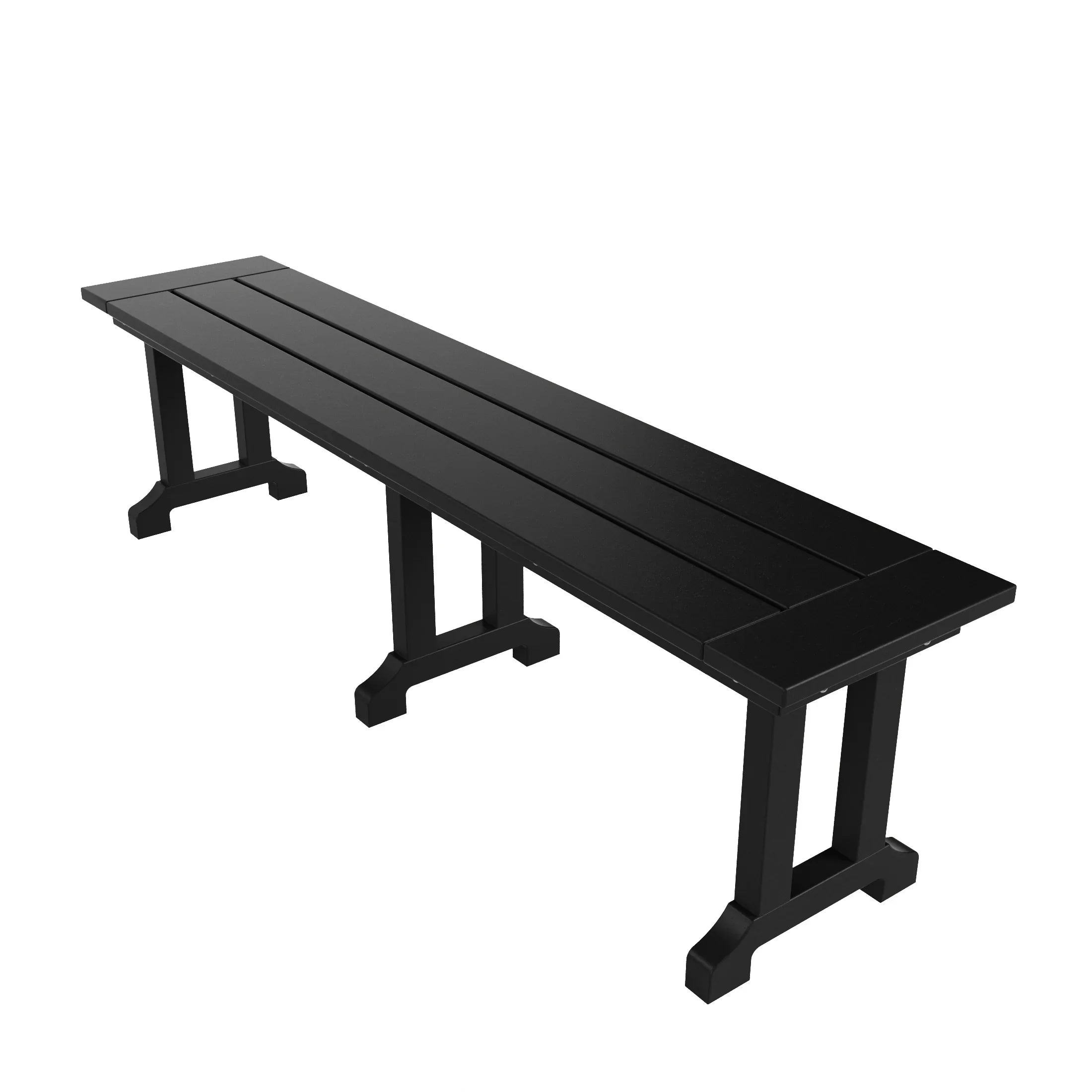 Paradise 6-Piece HDPE Rectangular Patio Dining Table Set with Foldable Chairs and Patio Bench