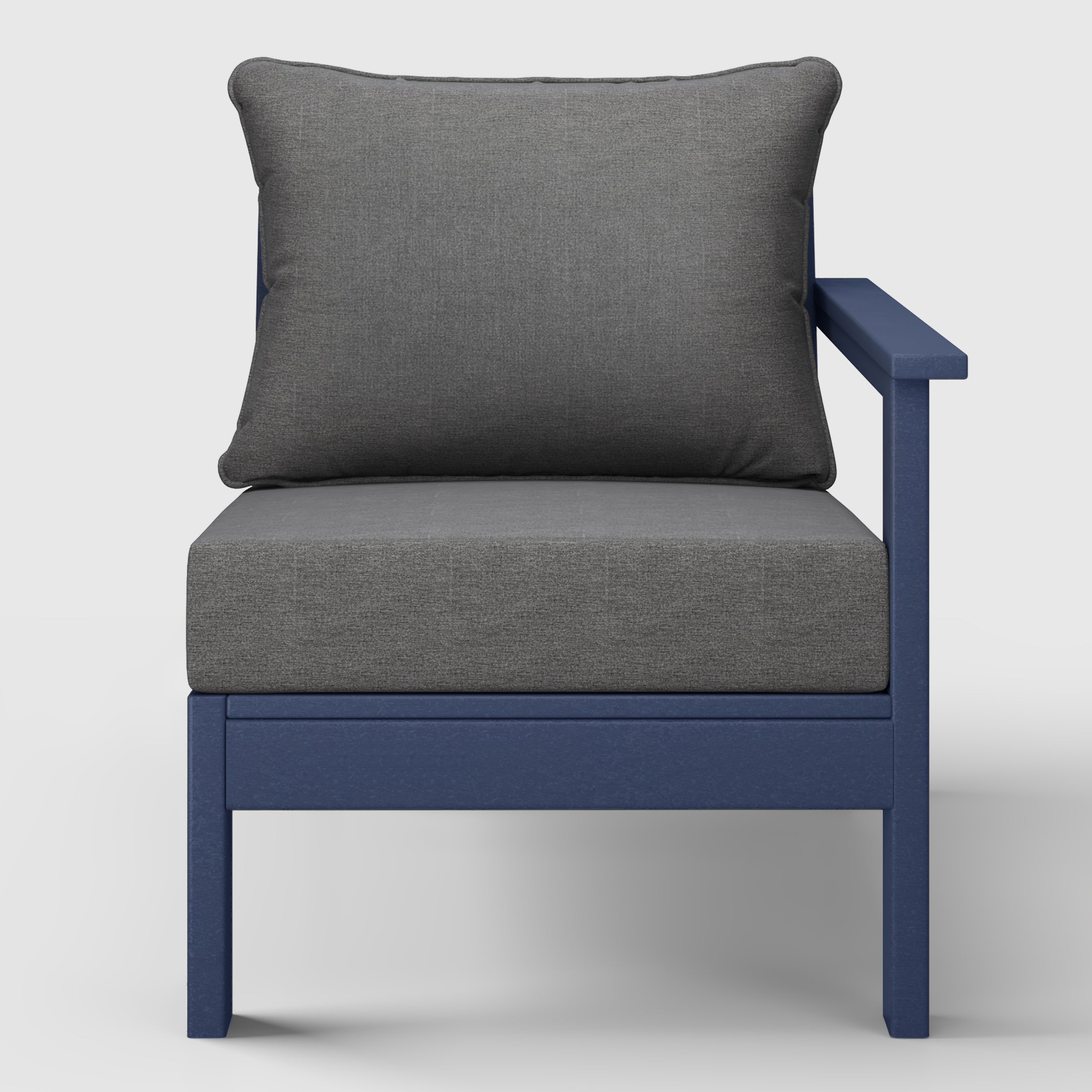 Portsmouth Outdoor Patio HDPE Right Arm Sectional Corner Club Chair with Patio Cushions