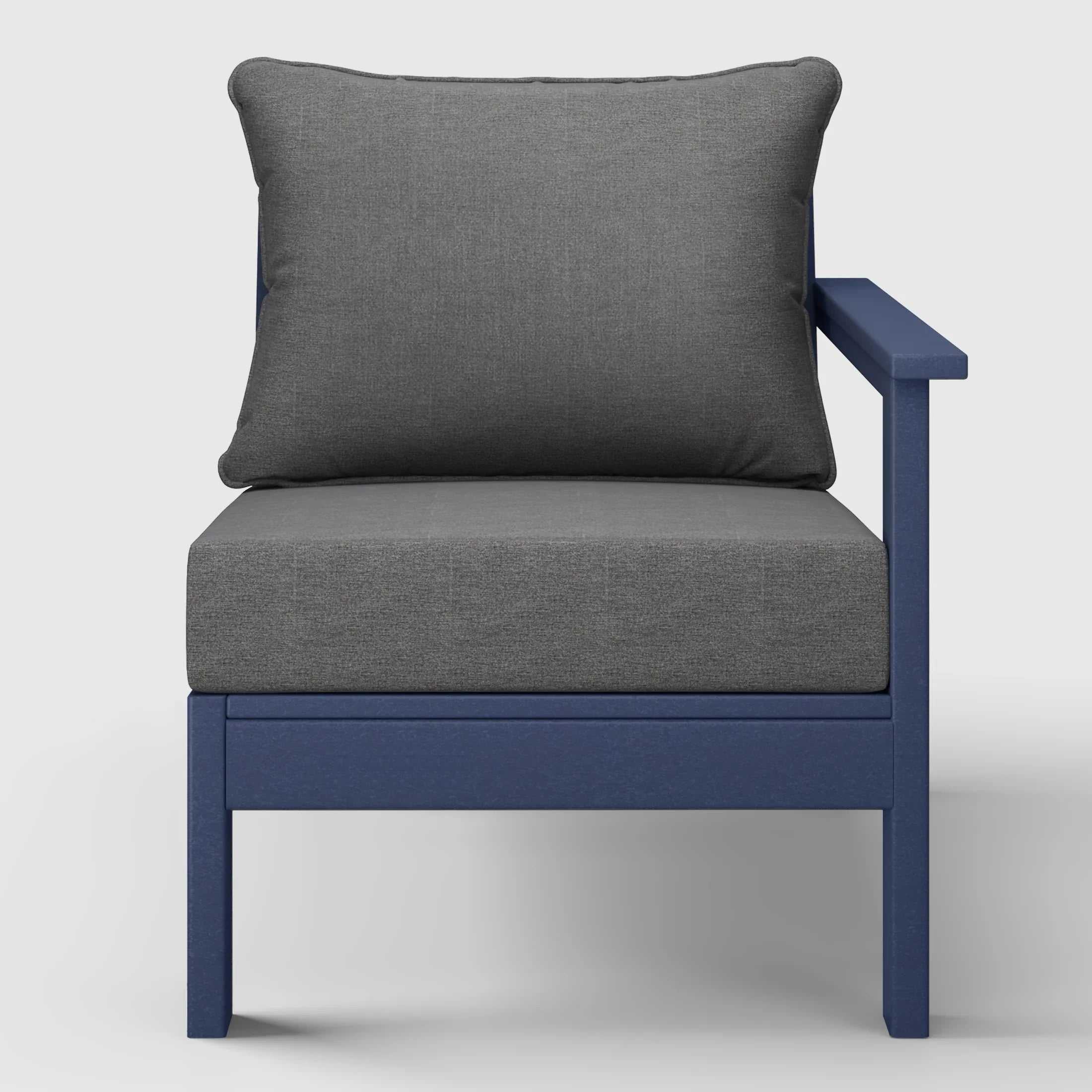 Portsmouth Outdoor Patio HDPE Right Arm Sectional Corner Club Chair with Patio Cushions