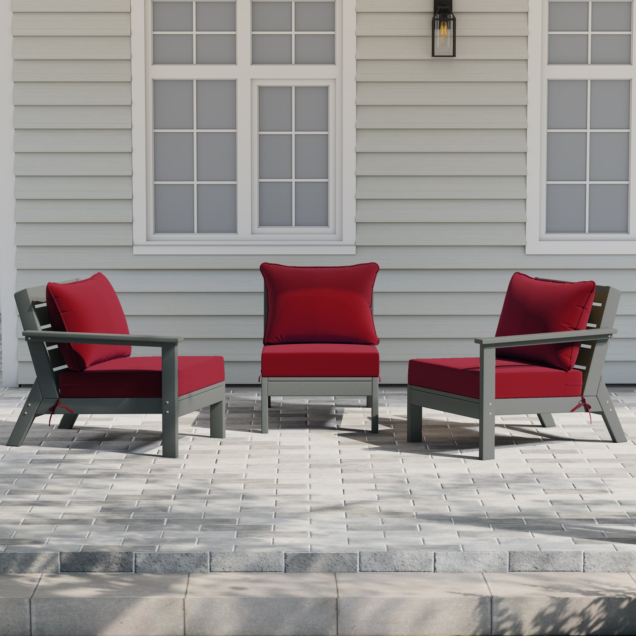 Portsmouth Outdoor Patio HDPE Sectional Sofa with Patio Cushions