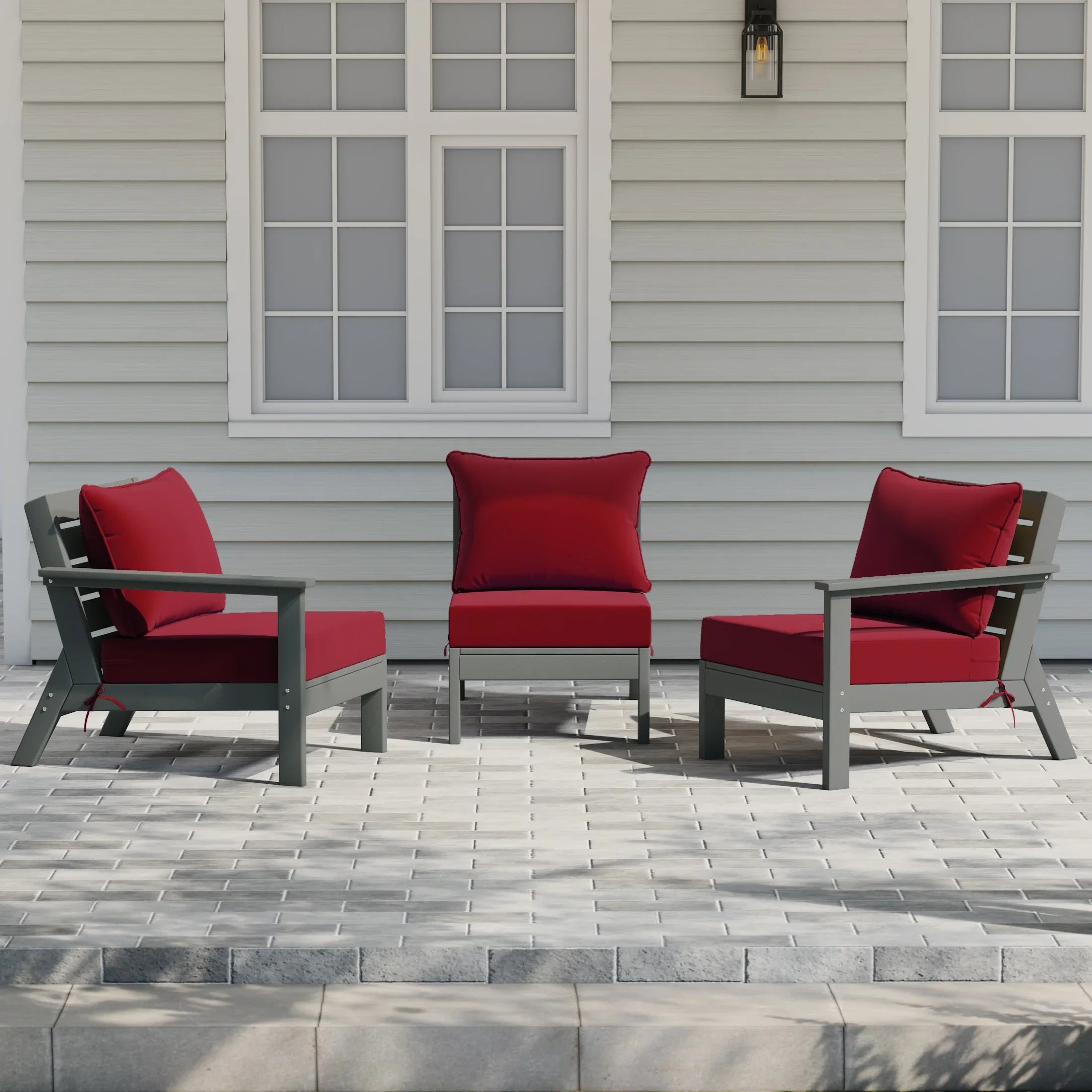 Portsmouth Outdoor Patio HDPE Sectional Sofa with Patio Cushions