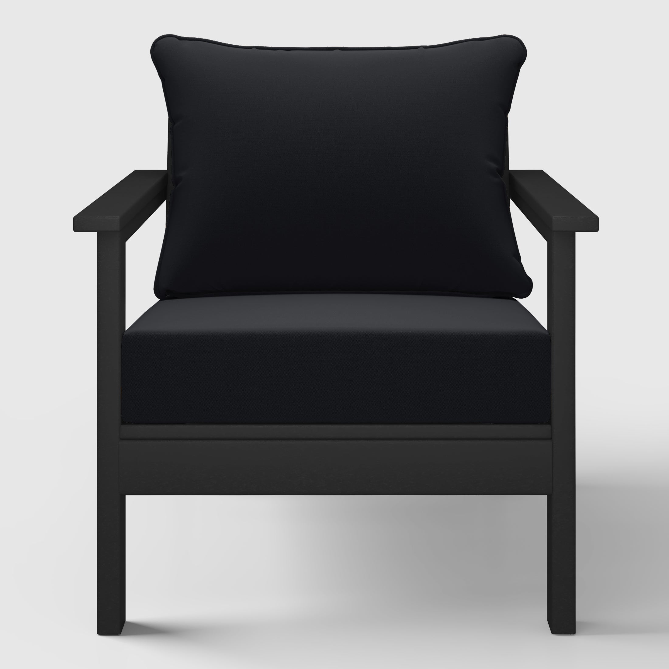 Portsmouth Outdoor Modern HDPE Patio Club Chair with Deep Seat Cushions