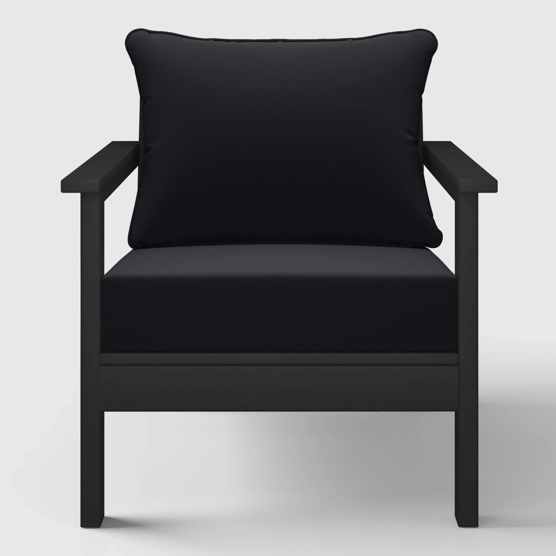 Portsmouth Outdoor Modern HDPE Patio Club Chair with Deep Seat Cushions