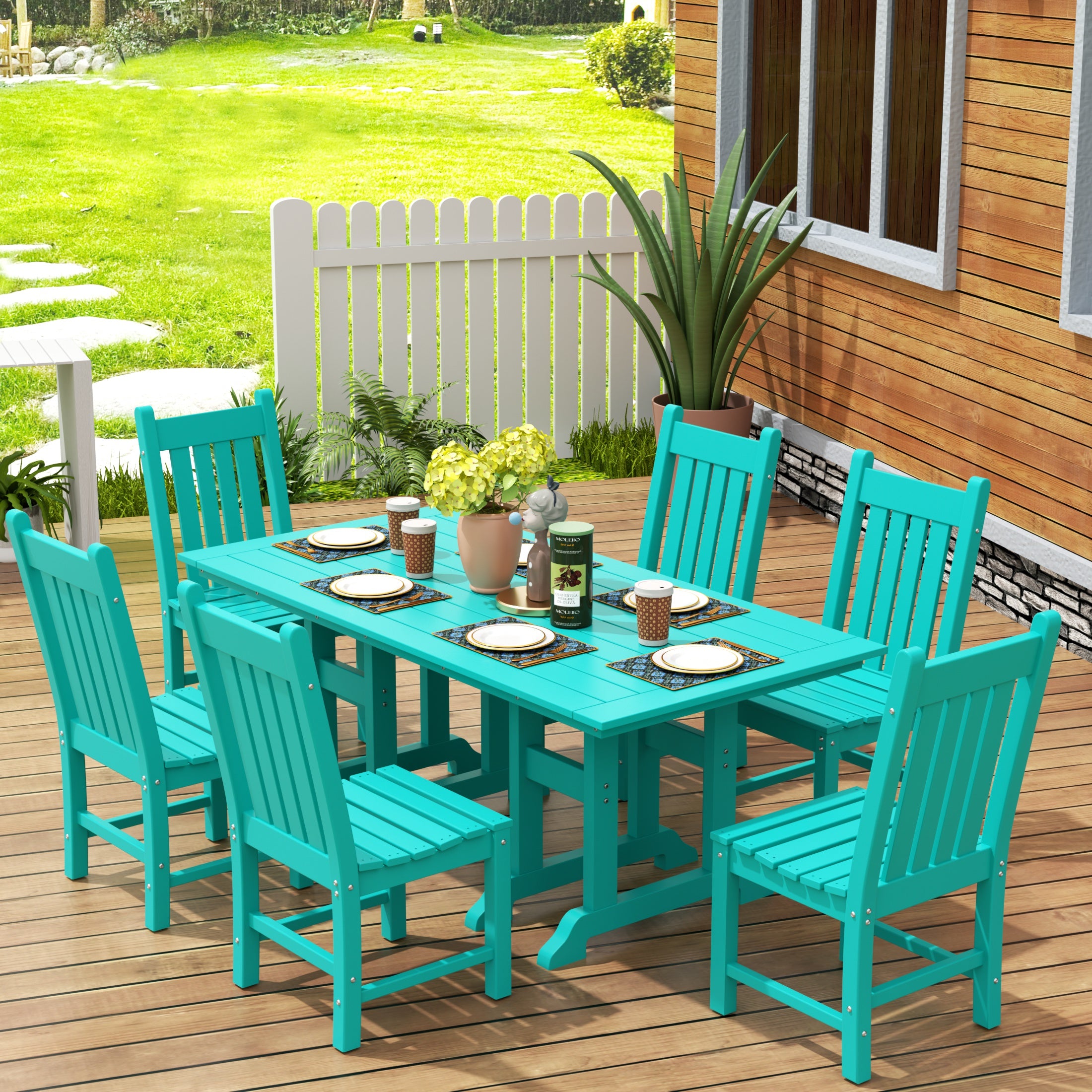 Paradise 7 Piece Outdoor Patio Dining Set Outdoor Table and Chair Set