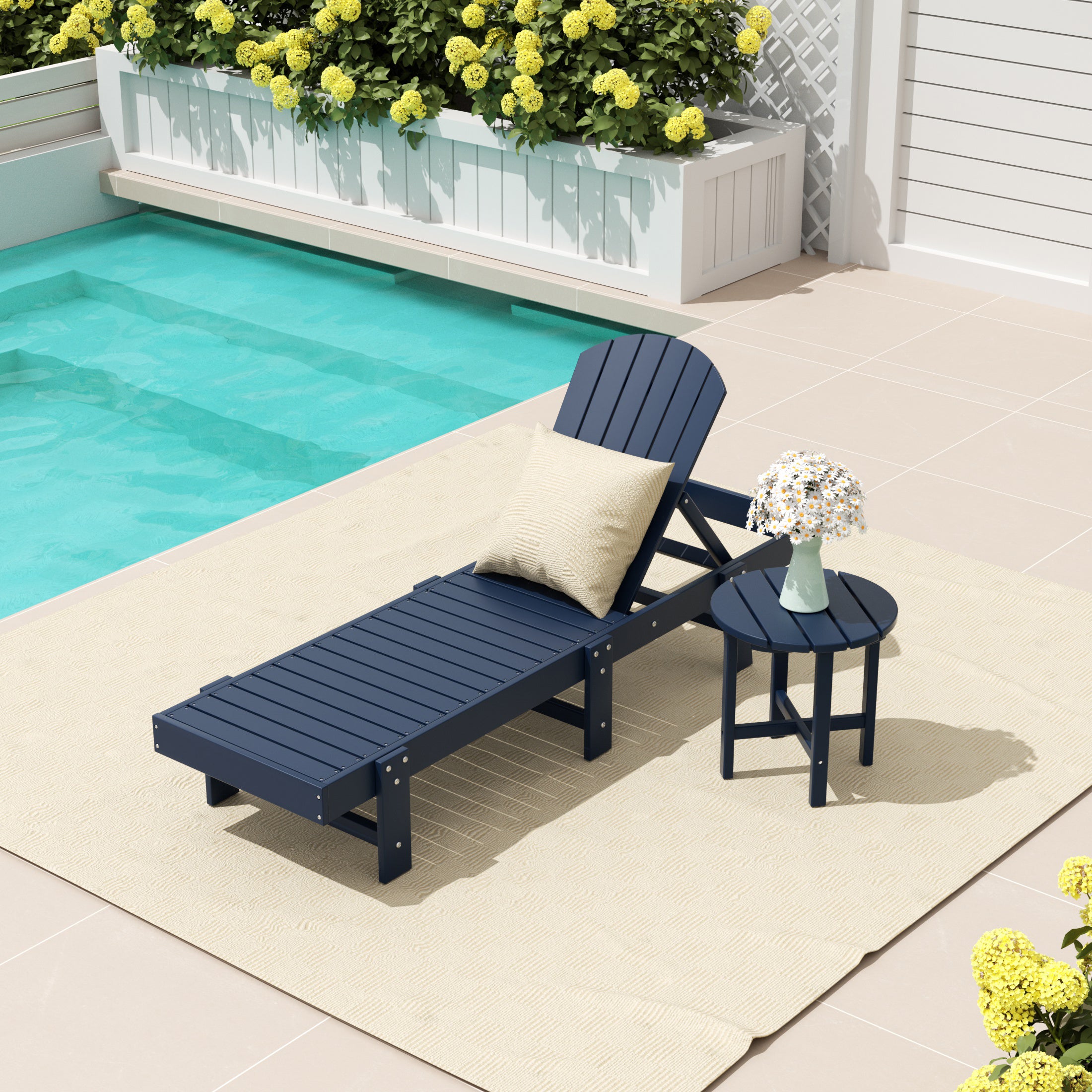Portside 2 Piece Poly Reclining Chaise Lounge