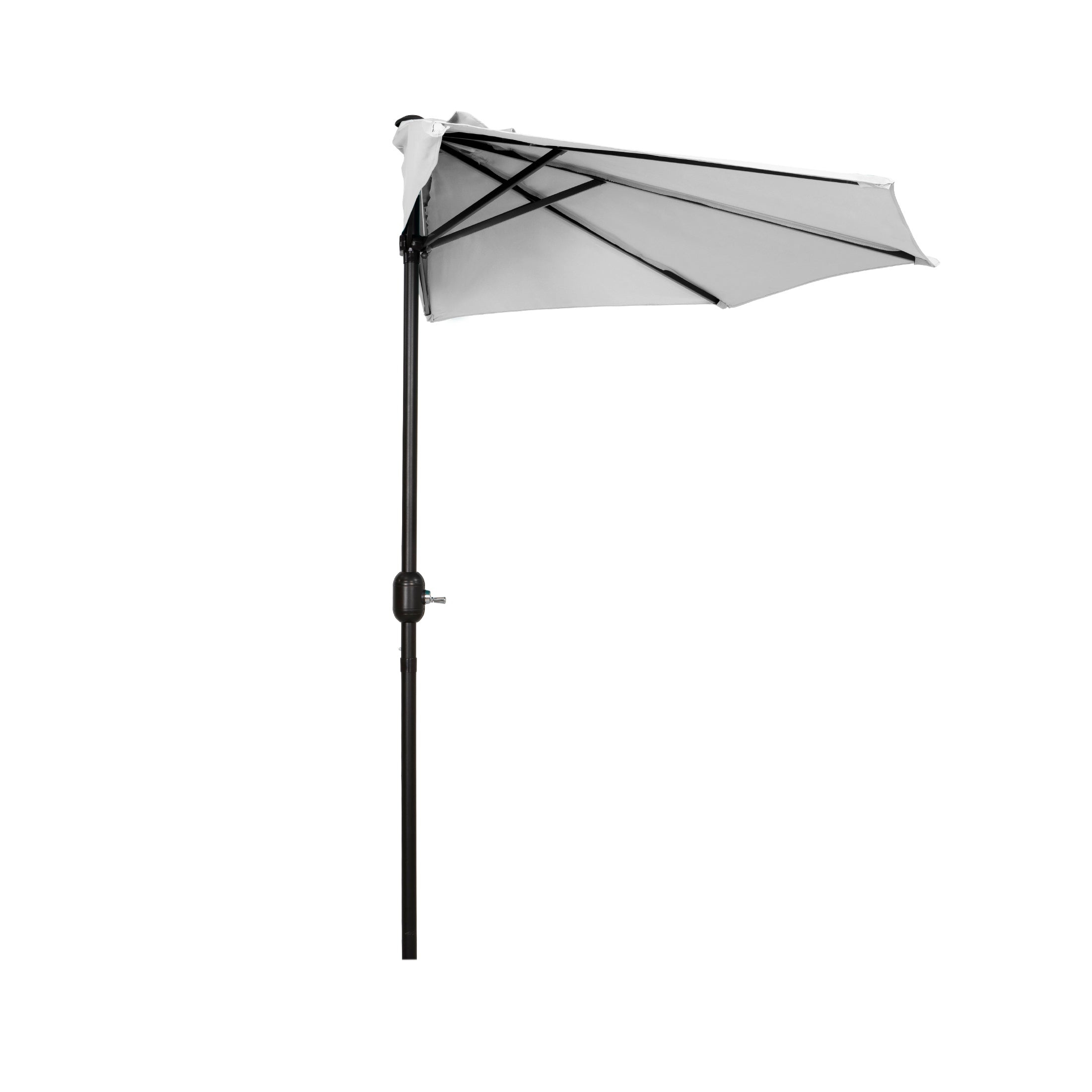 Easton 9 ft. Aluminum Half Market Crank Lift Patio Umbrella