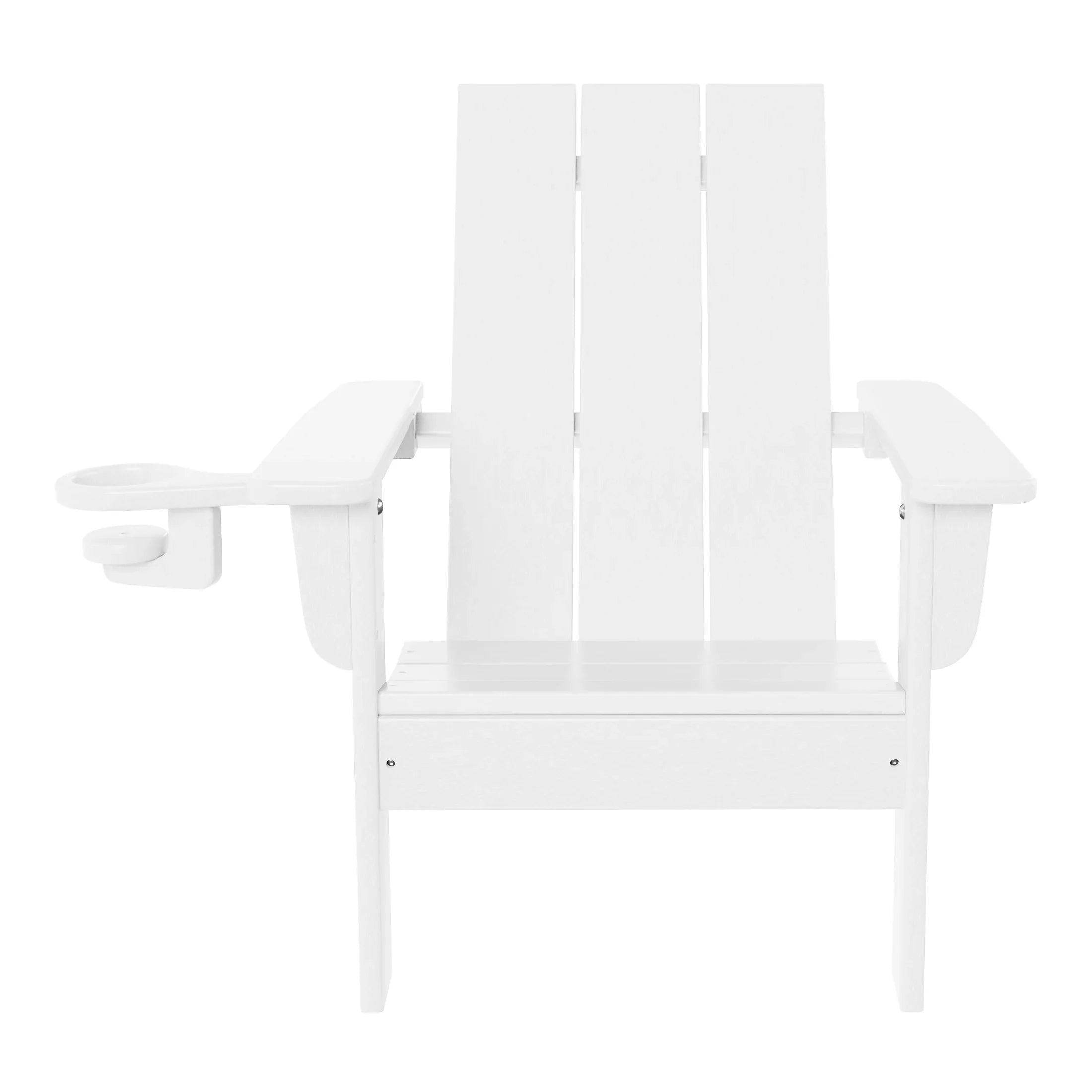 Palms Kids Outdoor HDPE Plastic Modern Adirondack Patio Chairs with Cup Holders (Set of 2)