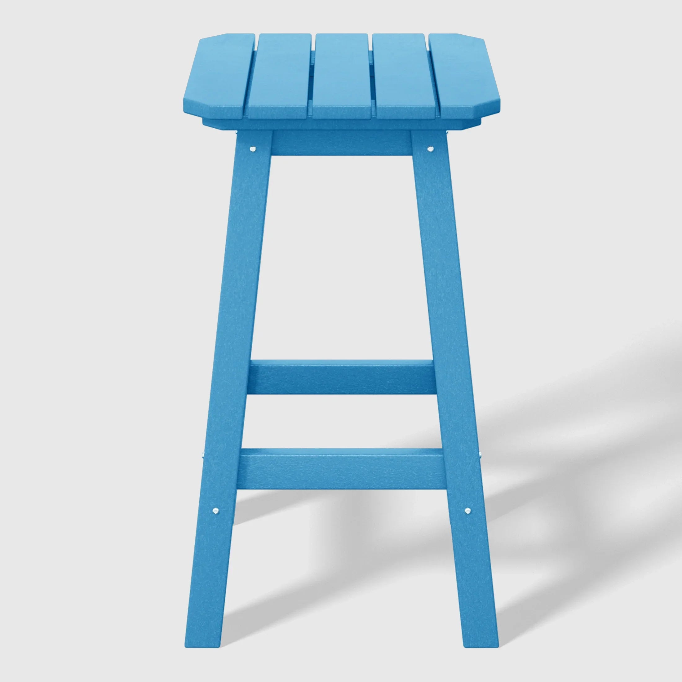 Paradise 24" HDPE Outdoor Patio Counter High Backless Square Bar Stools Set of Three