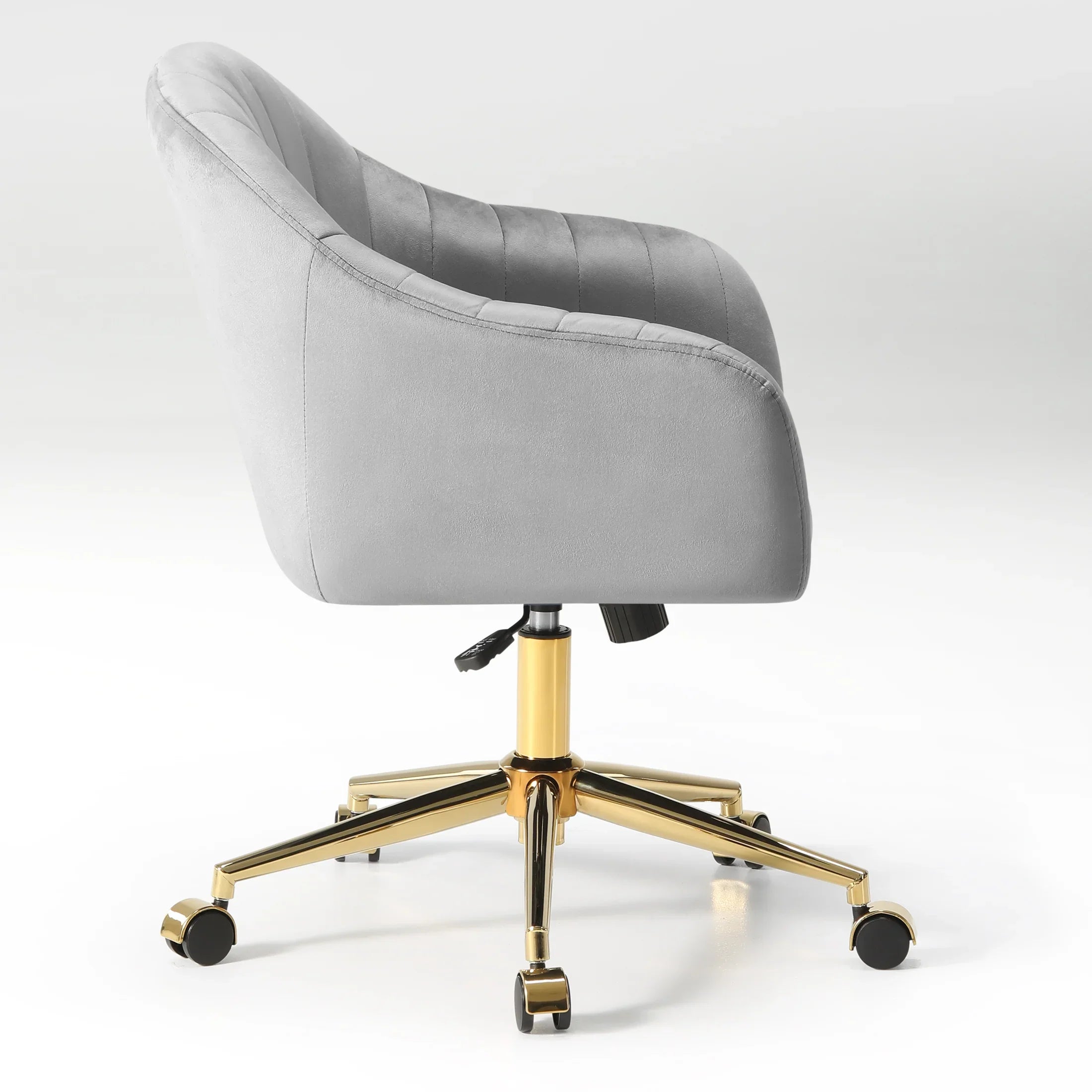 Alaia Upholstered Velvet Swivel Vanity Office Chair With Wheels