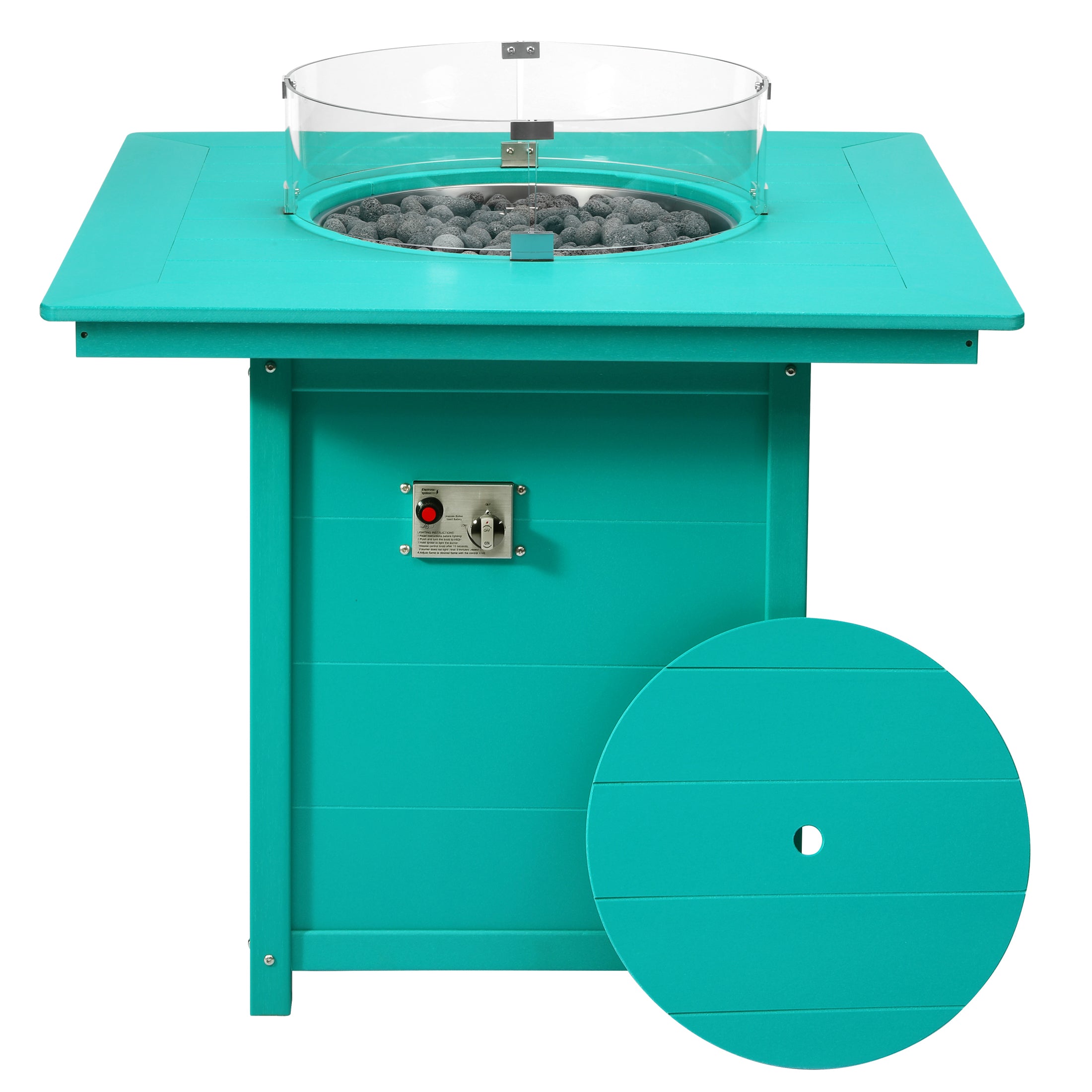 Sol 42" Modern Outdoor Patio Gas Propane Square Fire Pit Table