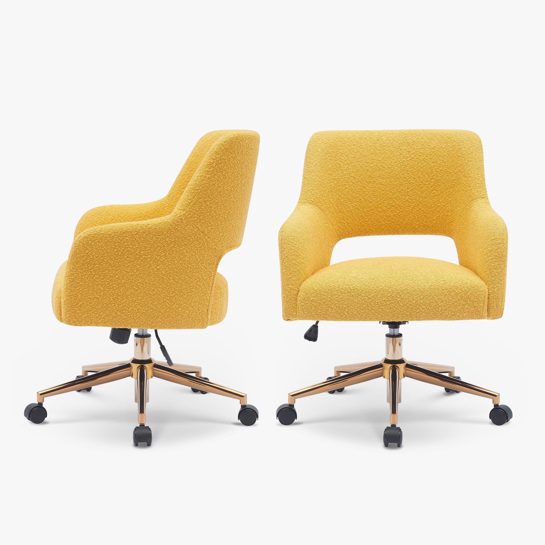 Amélie Mid-Century Modern Swivel Office Vanity Chair with Wheels
