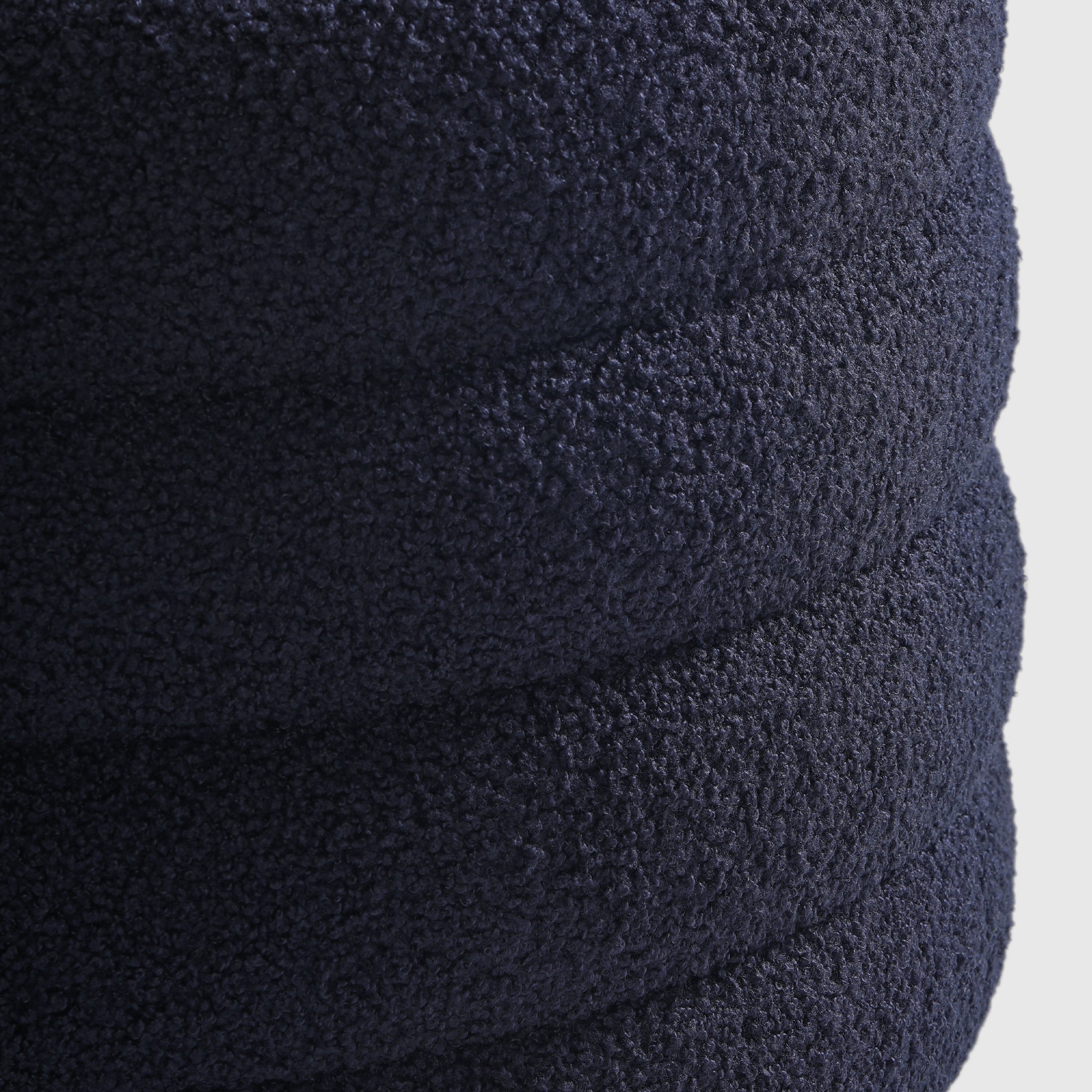 Celine Mid-Century Modern Faux Sherpa Round Storage Ottoman