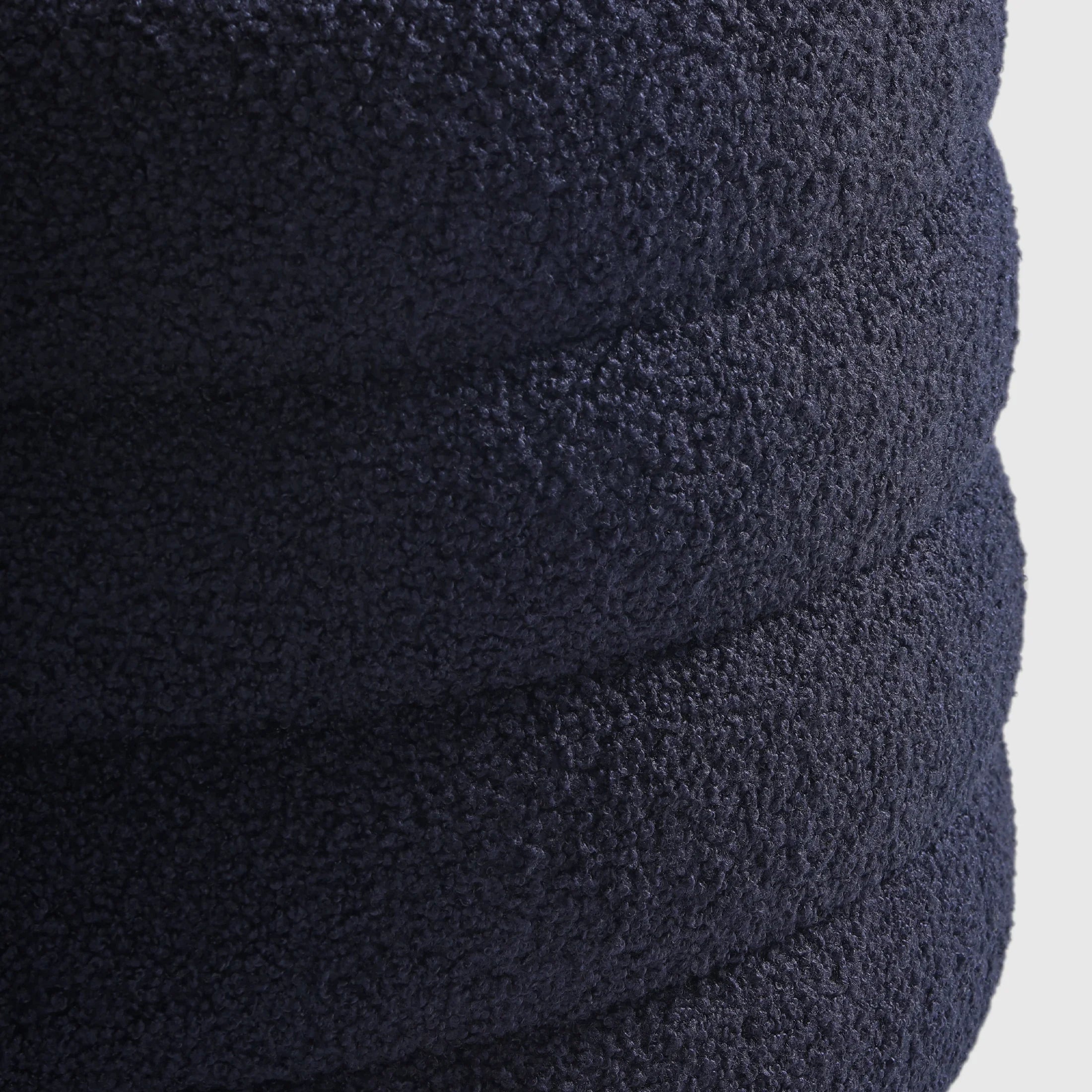 Celine Mid-Century Modern Faux Sherpa Round Storage Ottoman