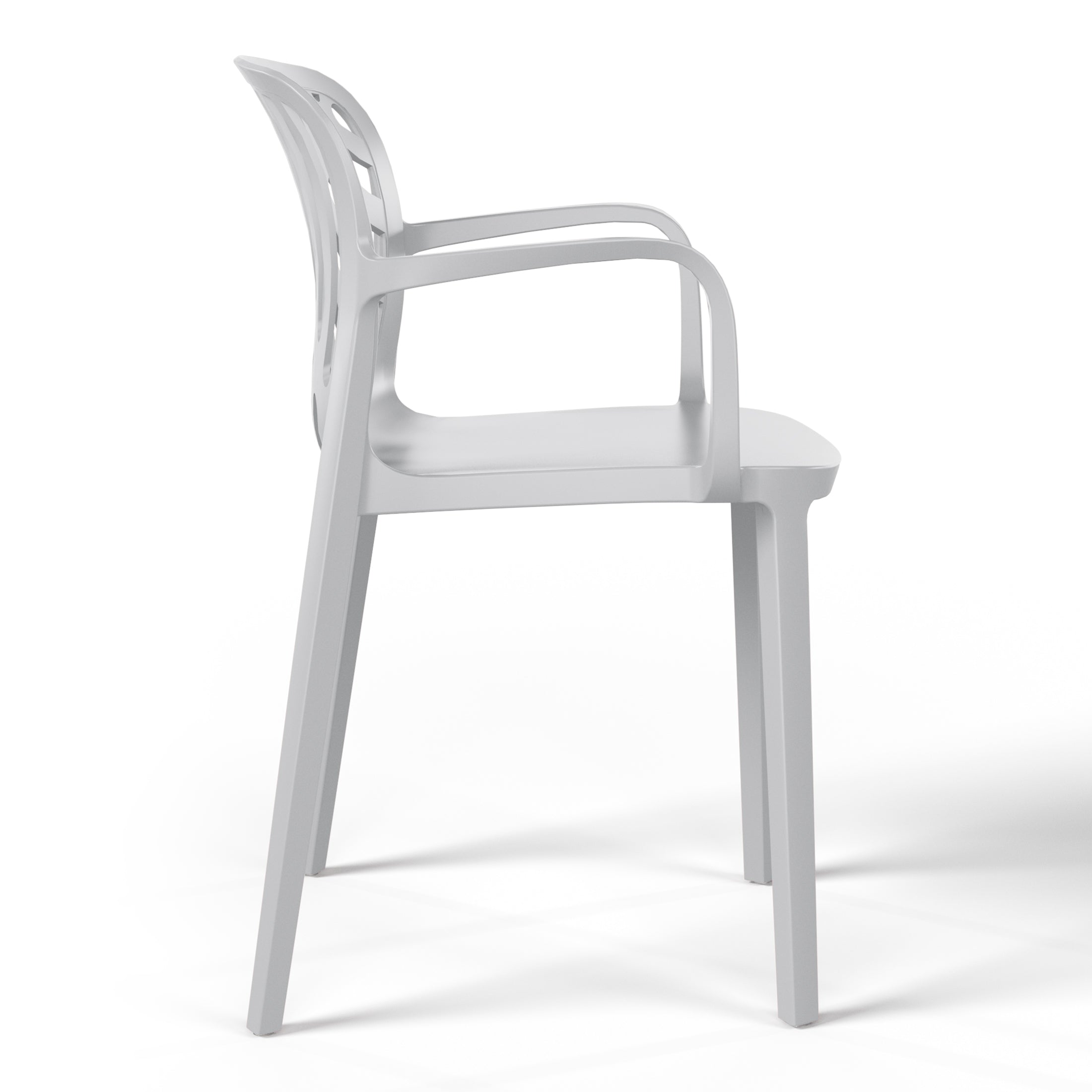 Sunshine Outdoor Modern Stackable Patio Dining Armchairs (Set of 2)