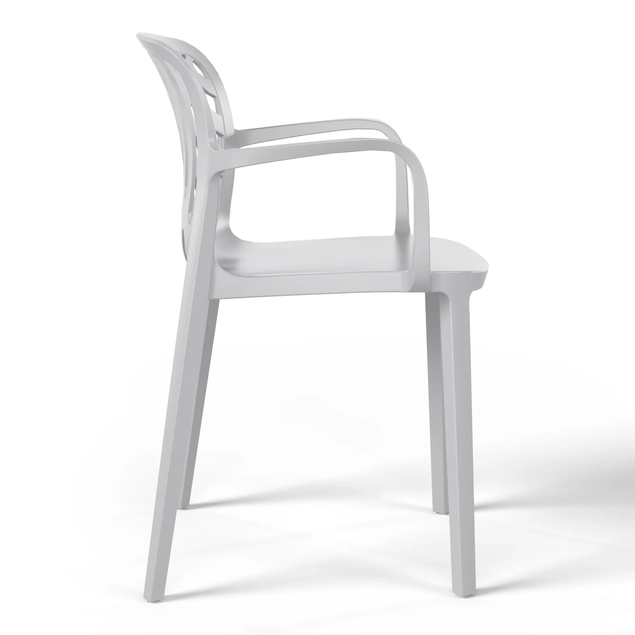 Sunshine Outdoor Modern Stackable Patio Dining Armchairs (Set of 2)