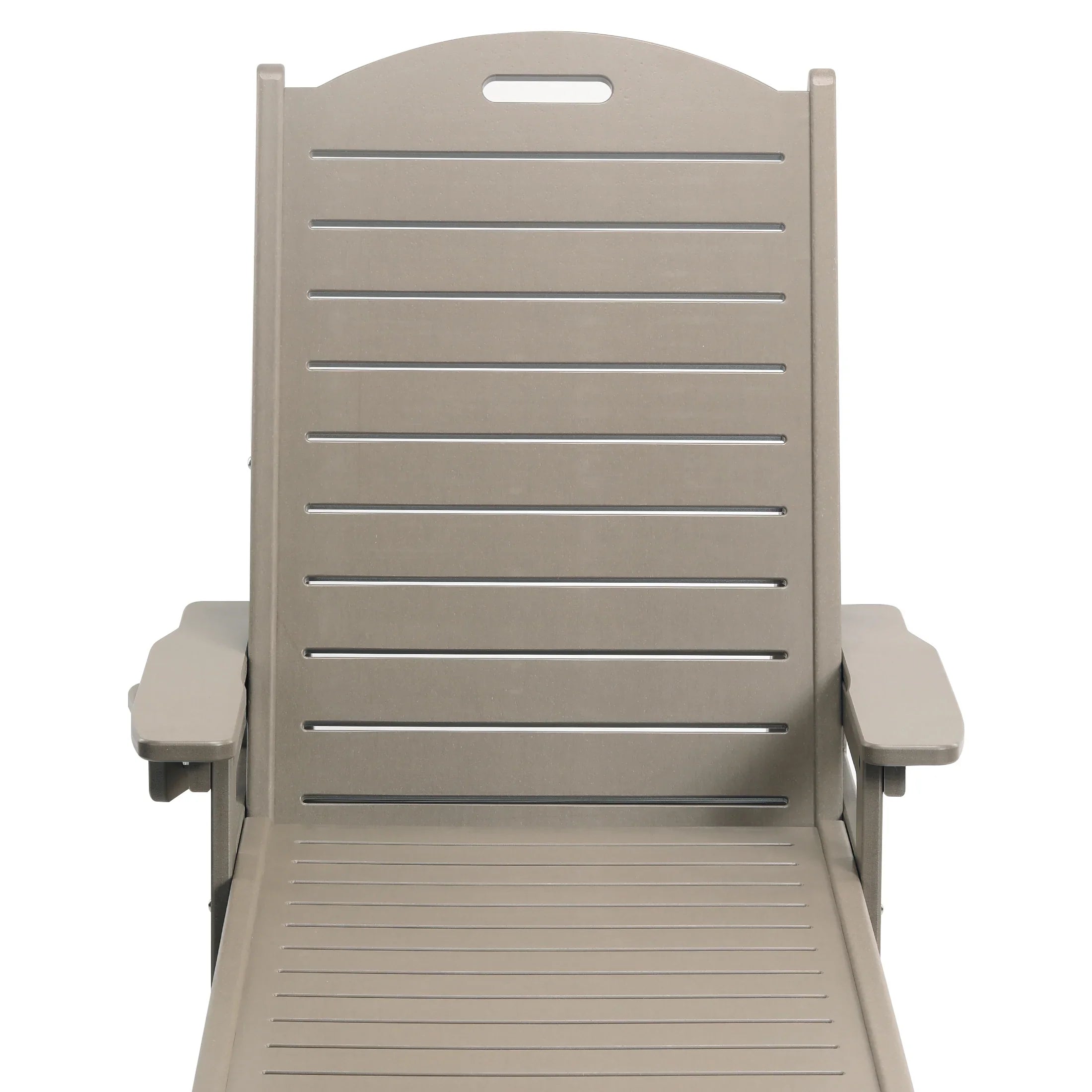 Lago Outdoor HDPE Patio Chaise Lounge With Wheels & Cup Holder