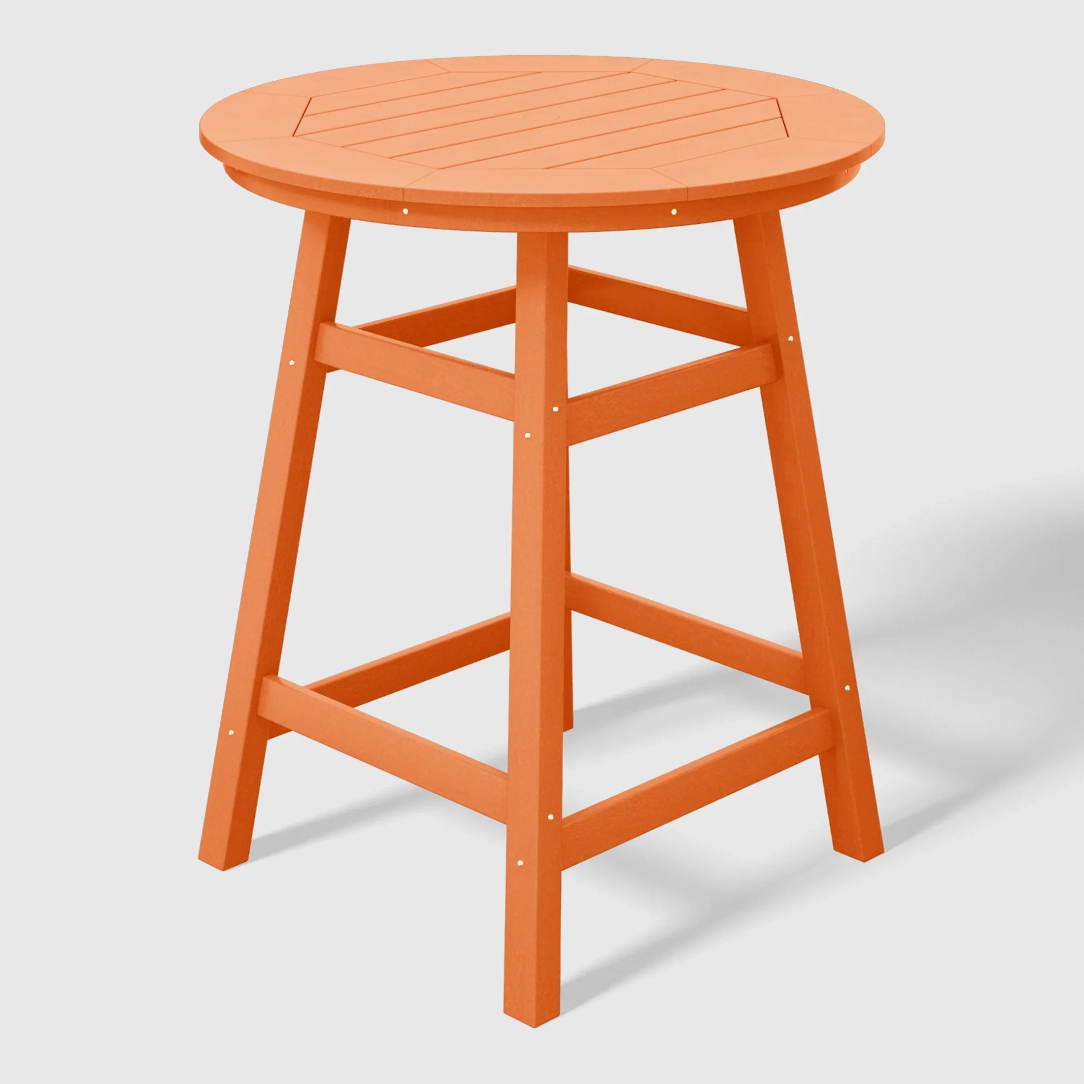 Paradise 5-Piece HDPE Outdoor Patio Dining Bar Bistro Table Set with Counter High Round Bar Stools