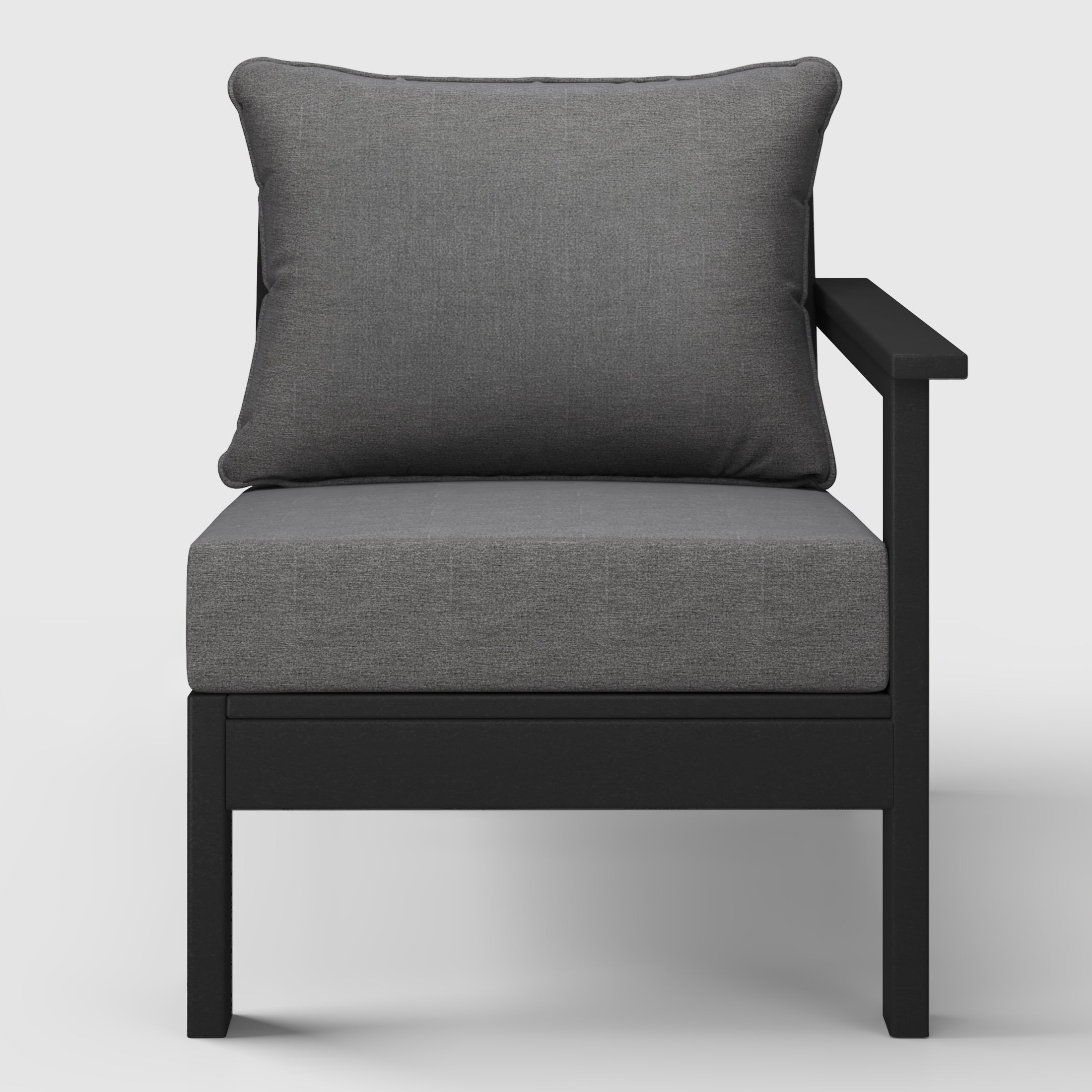 Portsmouth Outdoor Patio HDPE Right Arm Sectional Corner Club Chair with Patio Cushions