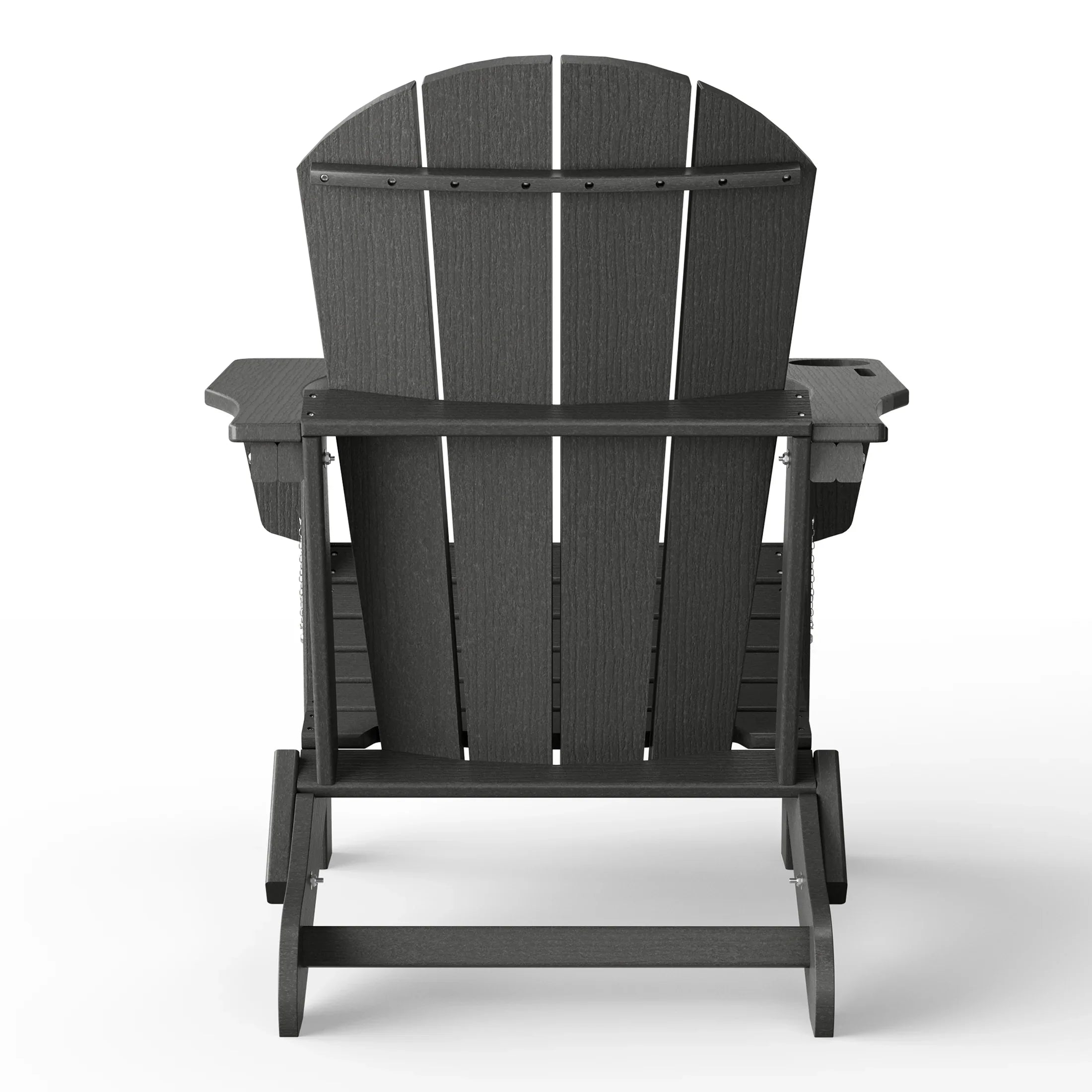 Rockport Outdoor Patio HDPE Resin Folding Adirondack Chairs With Cup Holder and Phone Holder (Set of Four)