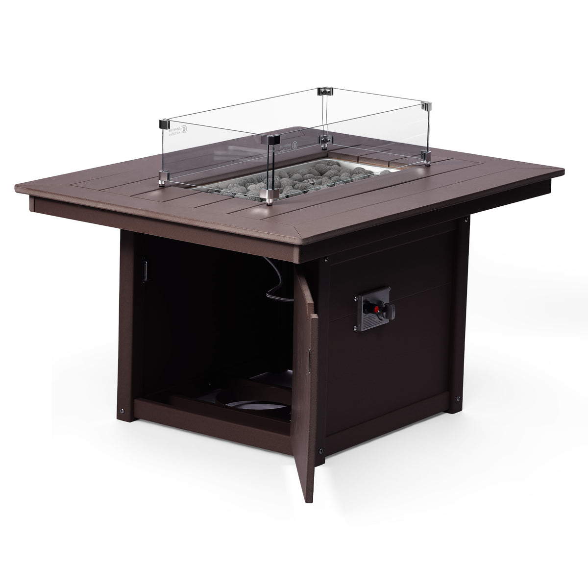 Sol 46" Modern Outdoor 55,000 BTU Patio Gas Propane Rectangle Deck Fire Pit Table