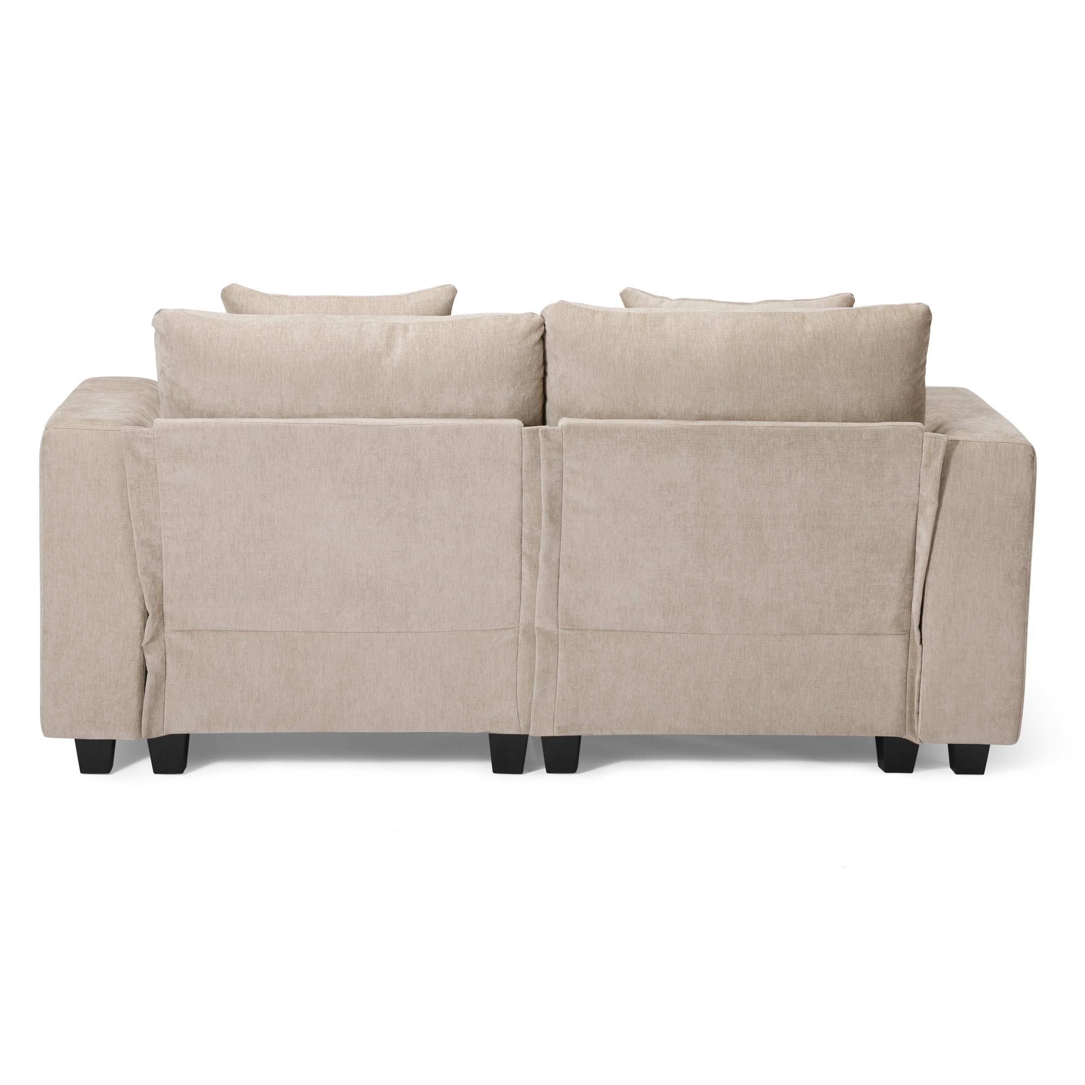 Springfield 128" Chenille Modular U-Shaped Sectional Couch and Chaise With USB/Type-C Ports and Side Pockets