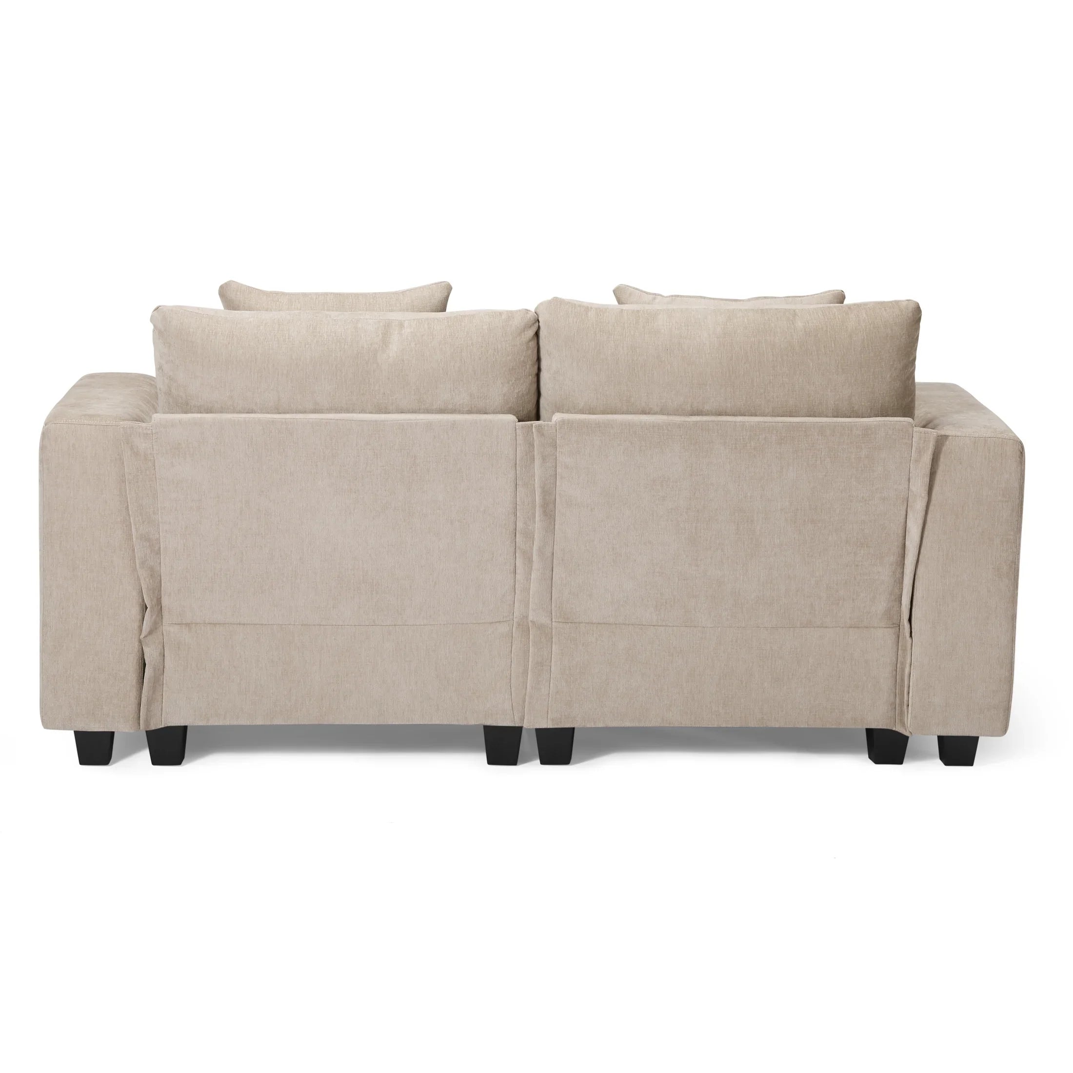 Springfield 128" Chenille Modular U-Shaped Sectional Couch and Chaise With USB/Type-C Ports and Side Pockets