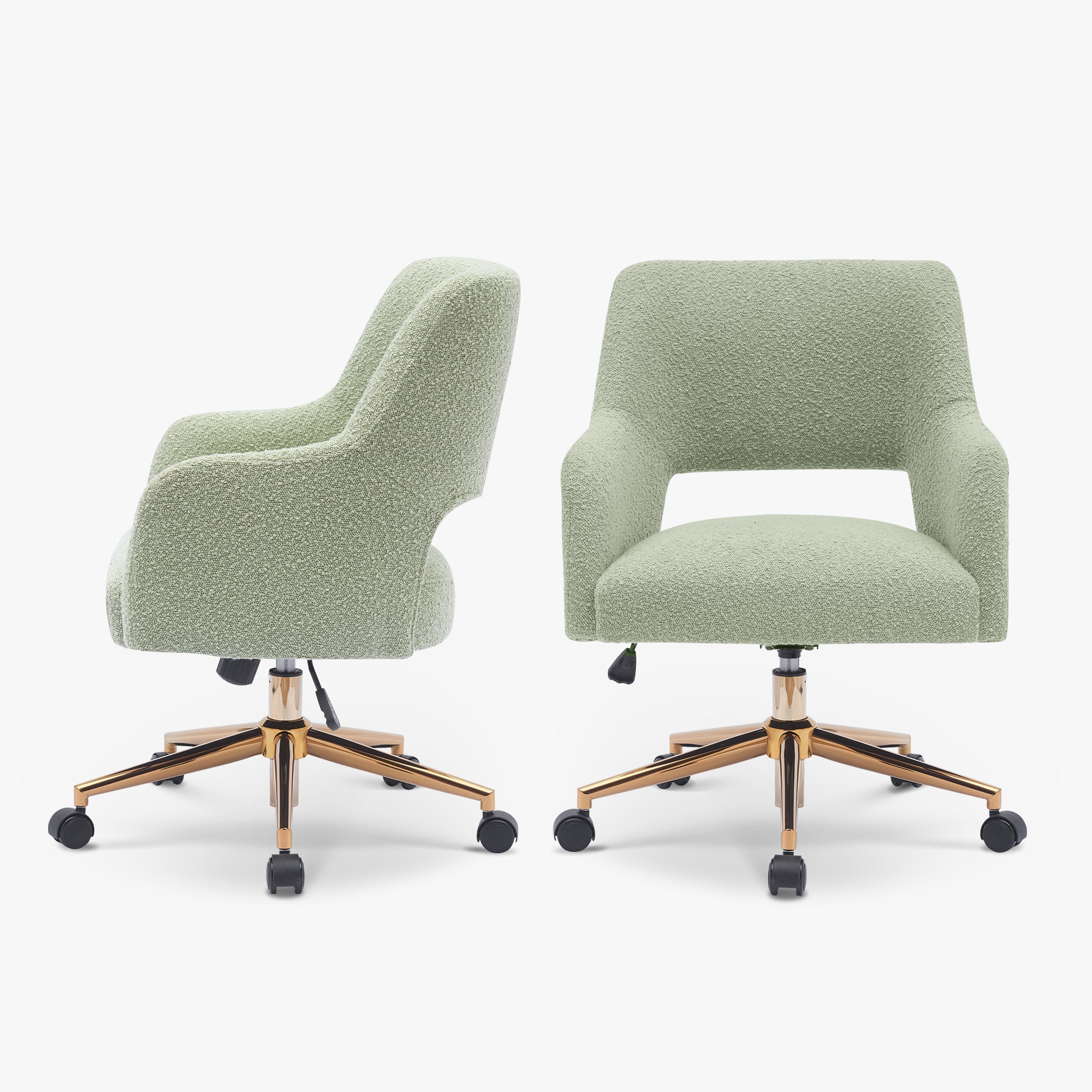 Amélie Mid-Century Modern Swivel Office Vanity Chair with Wheels