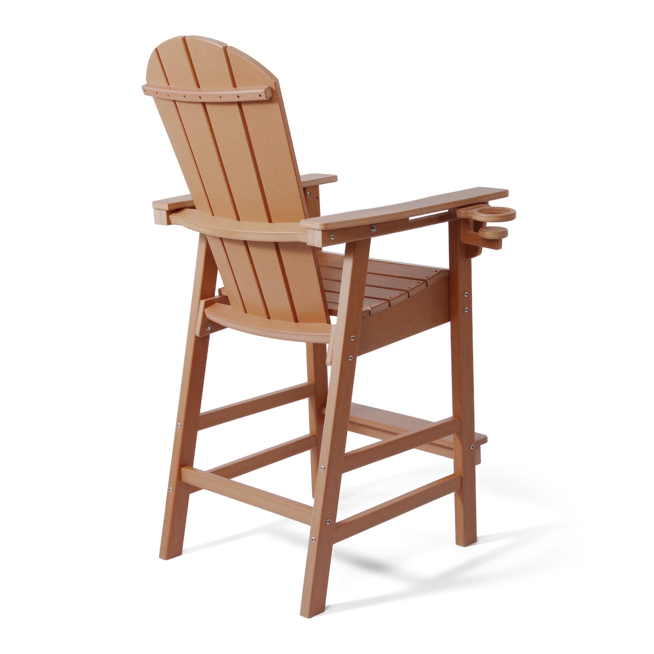 Paradise Outdoor HDPE Tall Adirondack Bar Height Chair With Cup Holder