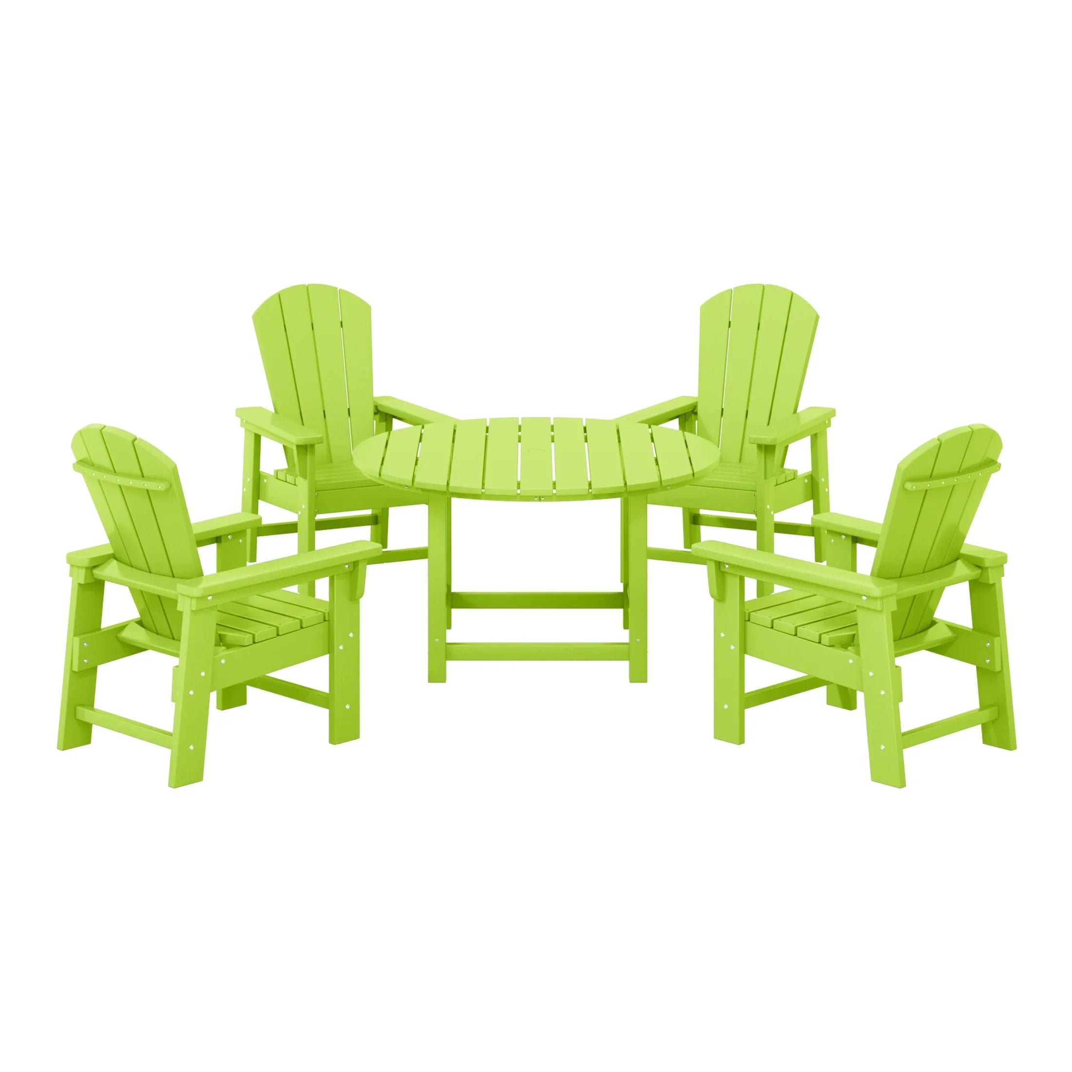 Paradise Kids 5-Piece HDPE Outdoor Patio Round Dining Table and Chairs Set