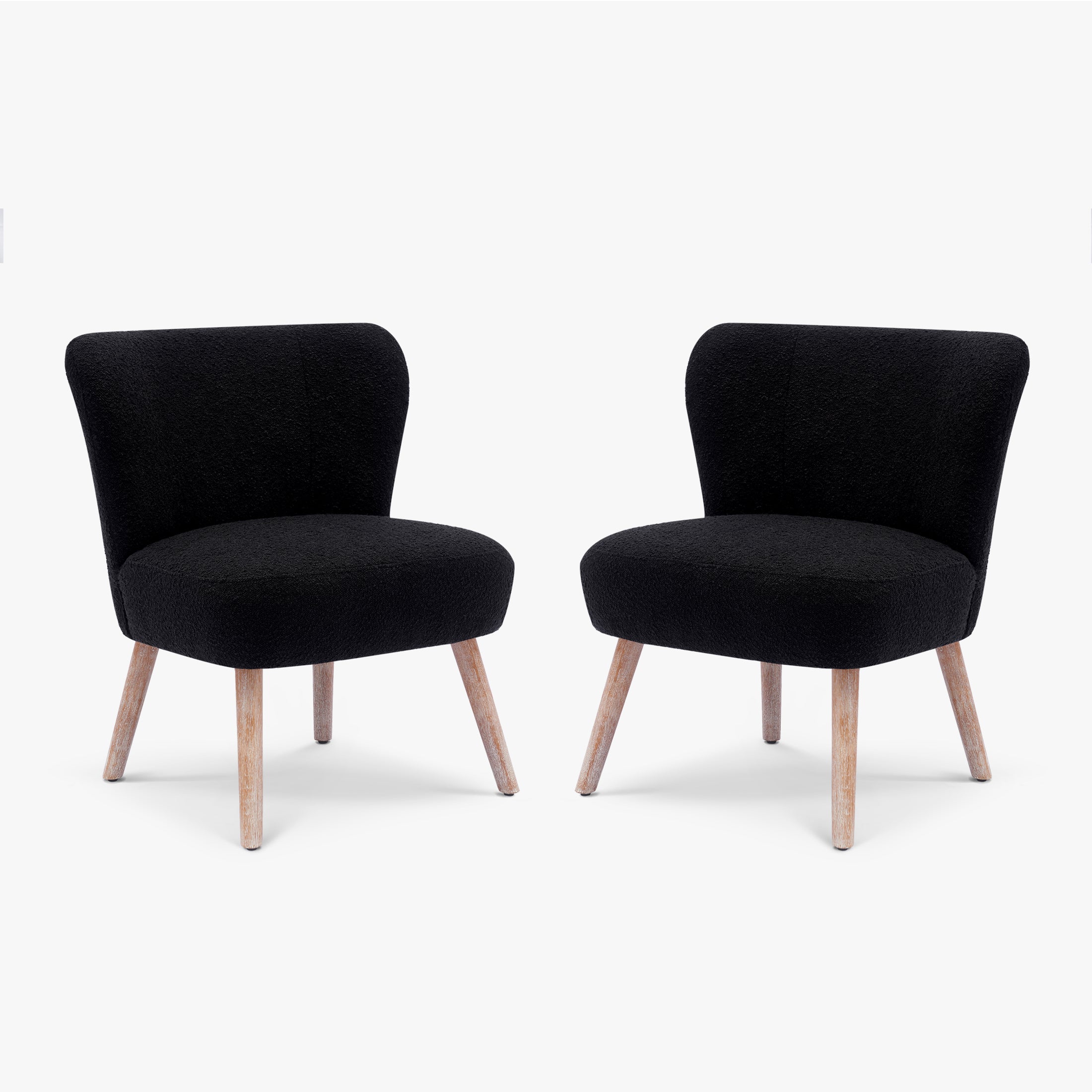 Amélie 25" Wide Upholstered Boucle Accent Chairs Set of Two