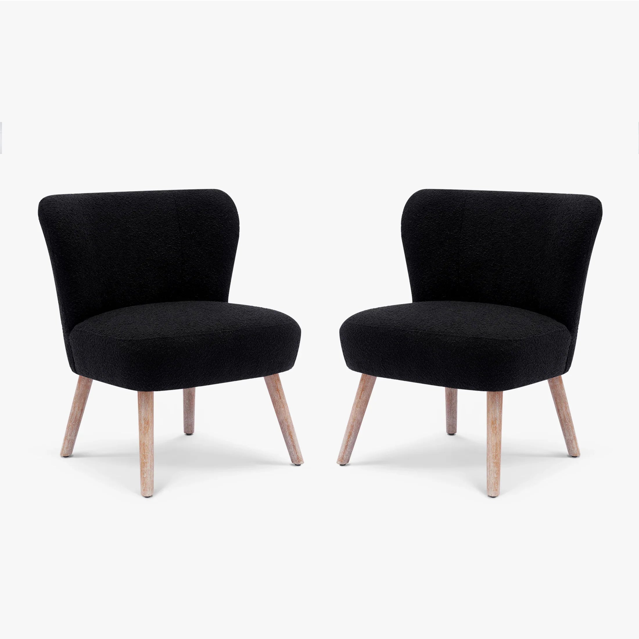 Amélie 25" Wide Upholstered Boucle Accent Chairs Set of Two
