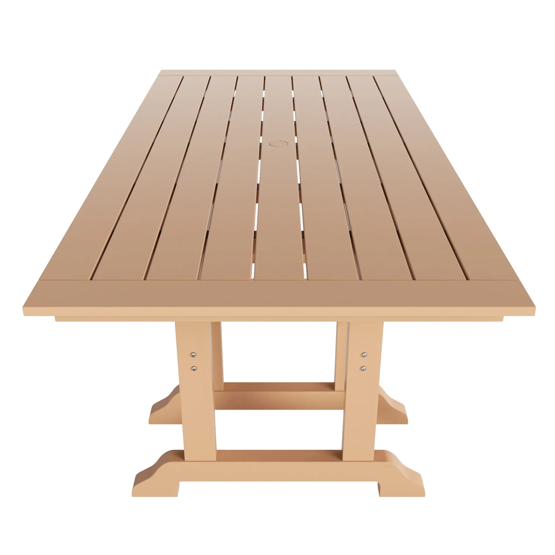 Paradise 6-Piece HDPE Rectangular Patio Dining Table Set with Foldable Chairs and Patio Bench