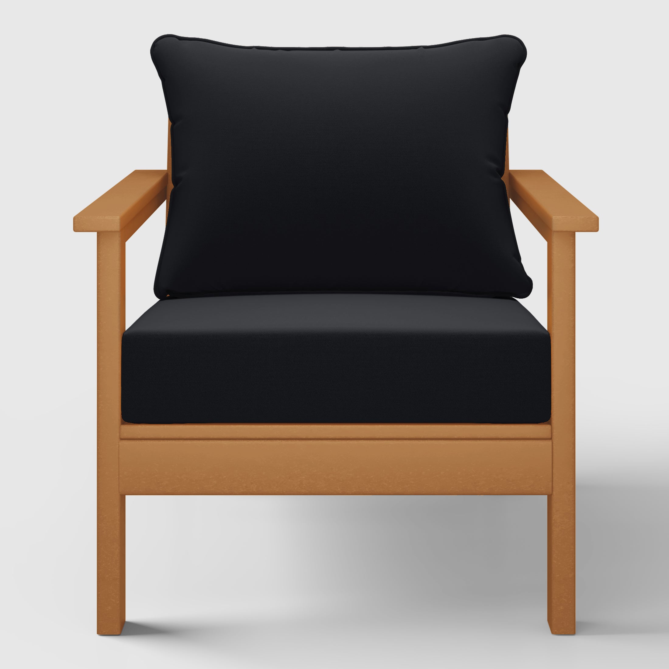 Portsmouth Outdoor Modern HDPE Patio Club Chair with Deep Seat Cushions