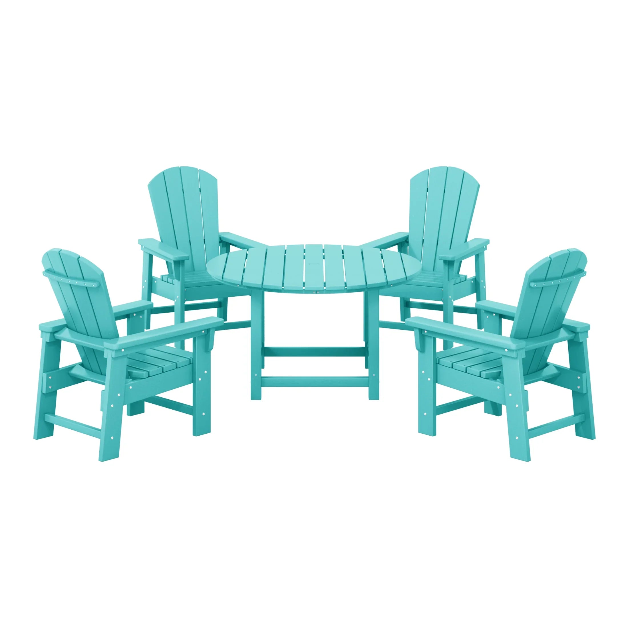 Paradise Kids 5-Piece HDPE Outdoor Patio Round Dining Table and Chairs Set