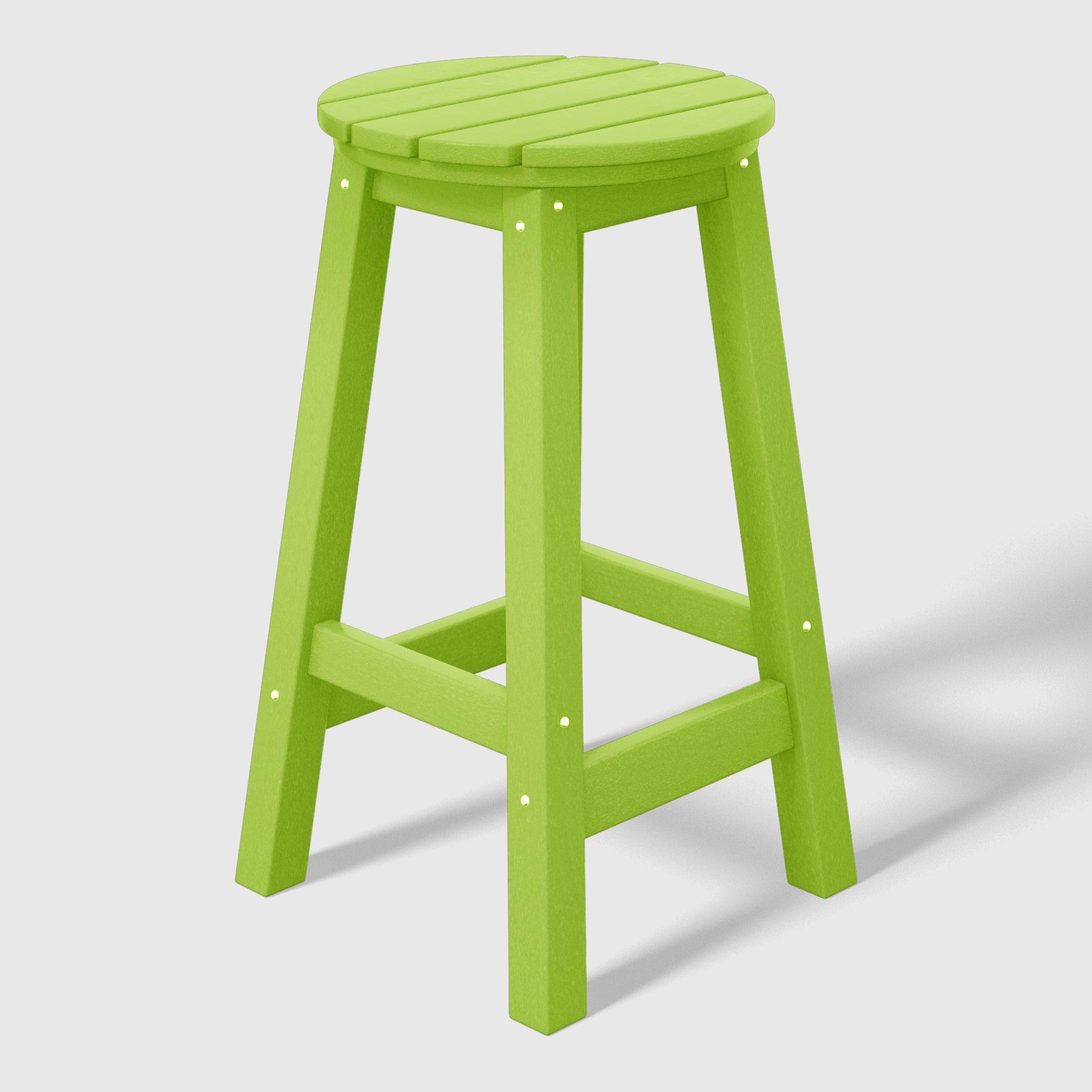 Paradise 24" HDPE Outdoor Patio Round Counter Height Bar Stool Set of 3