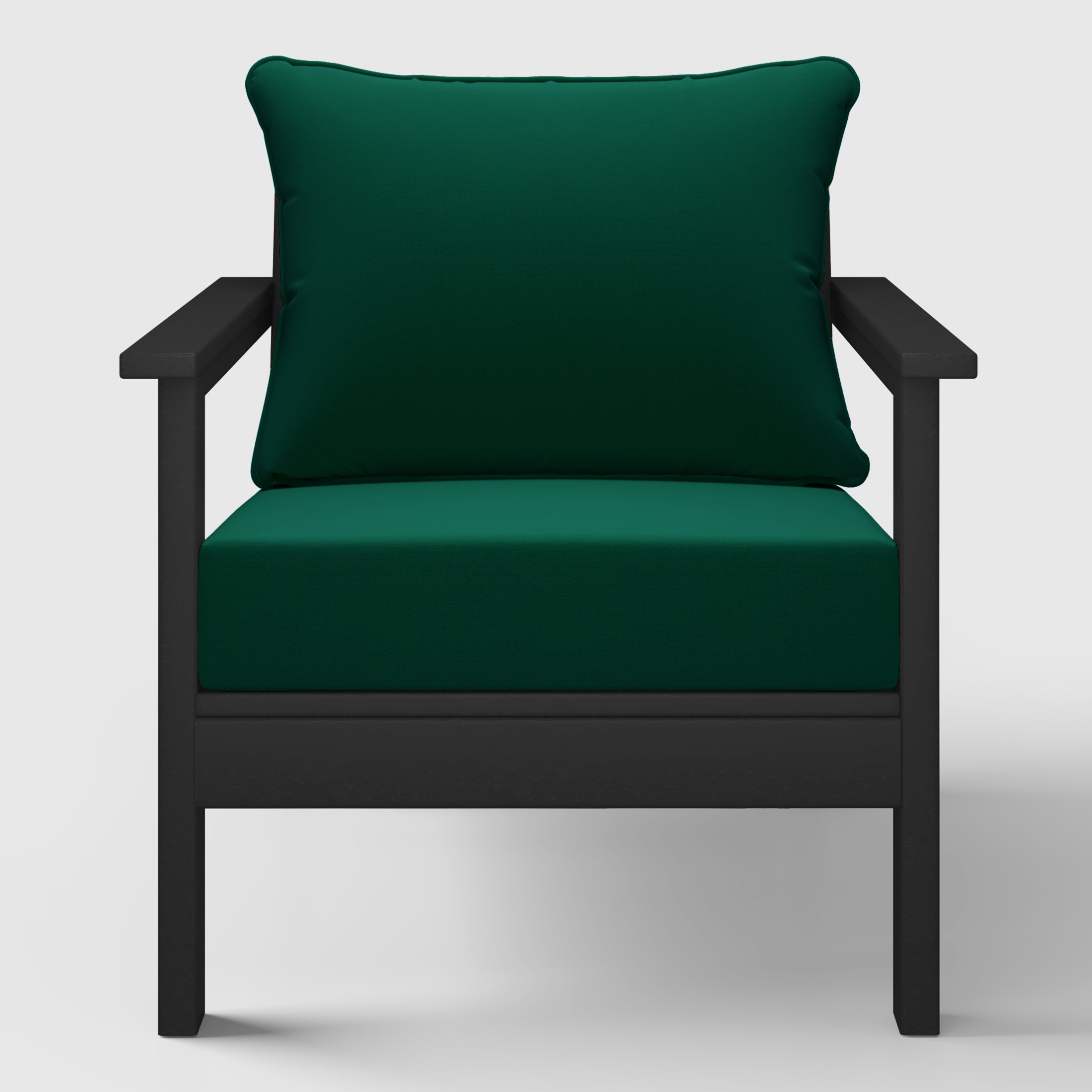 Portsmouth Outdoor Modern HDPE Patio Club Chair with Deep Seat Cushions