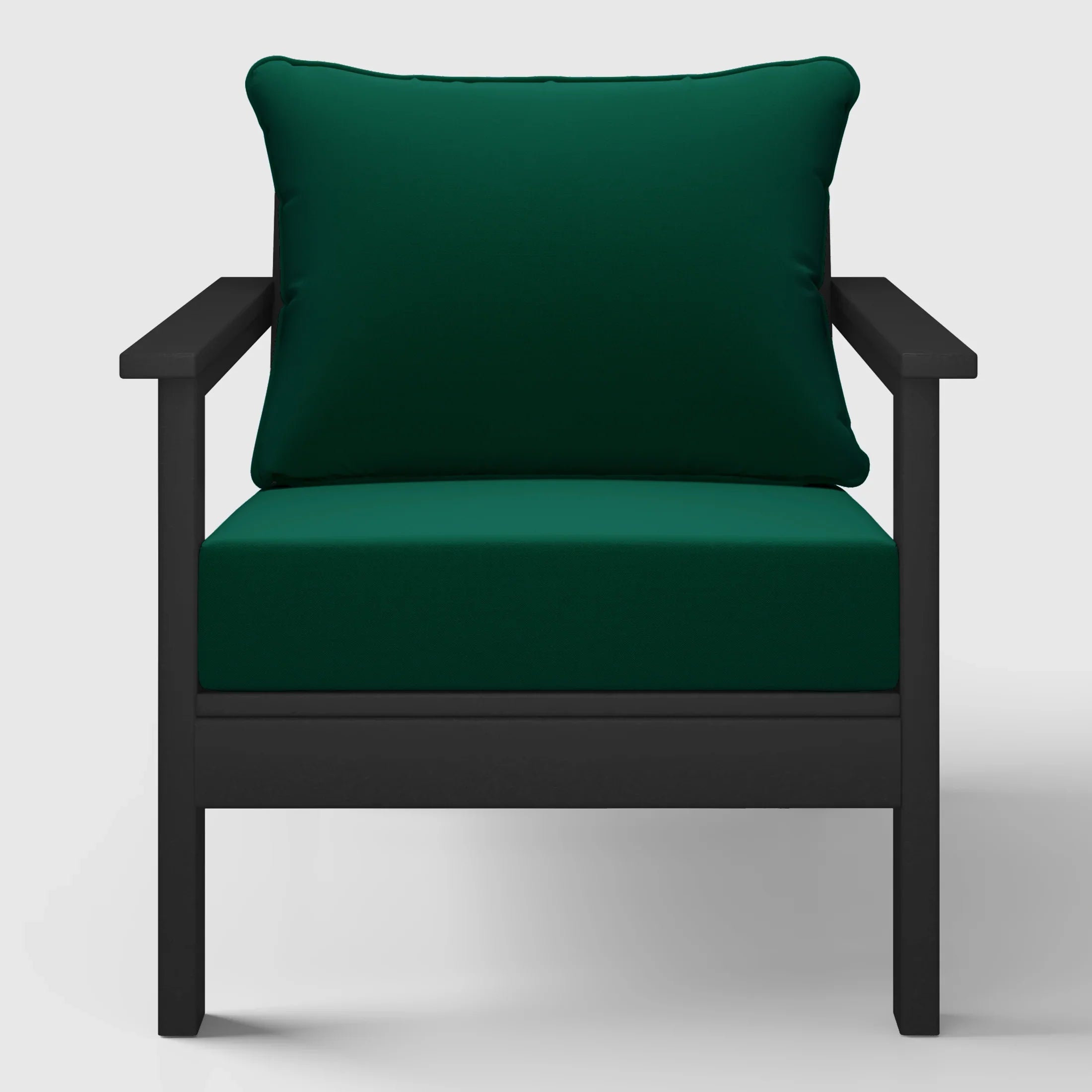 Portsmouth Outdoor Modern HDPE Patio Club Chair with Deep Seat Cushions