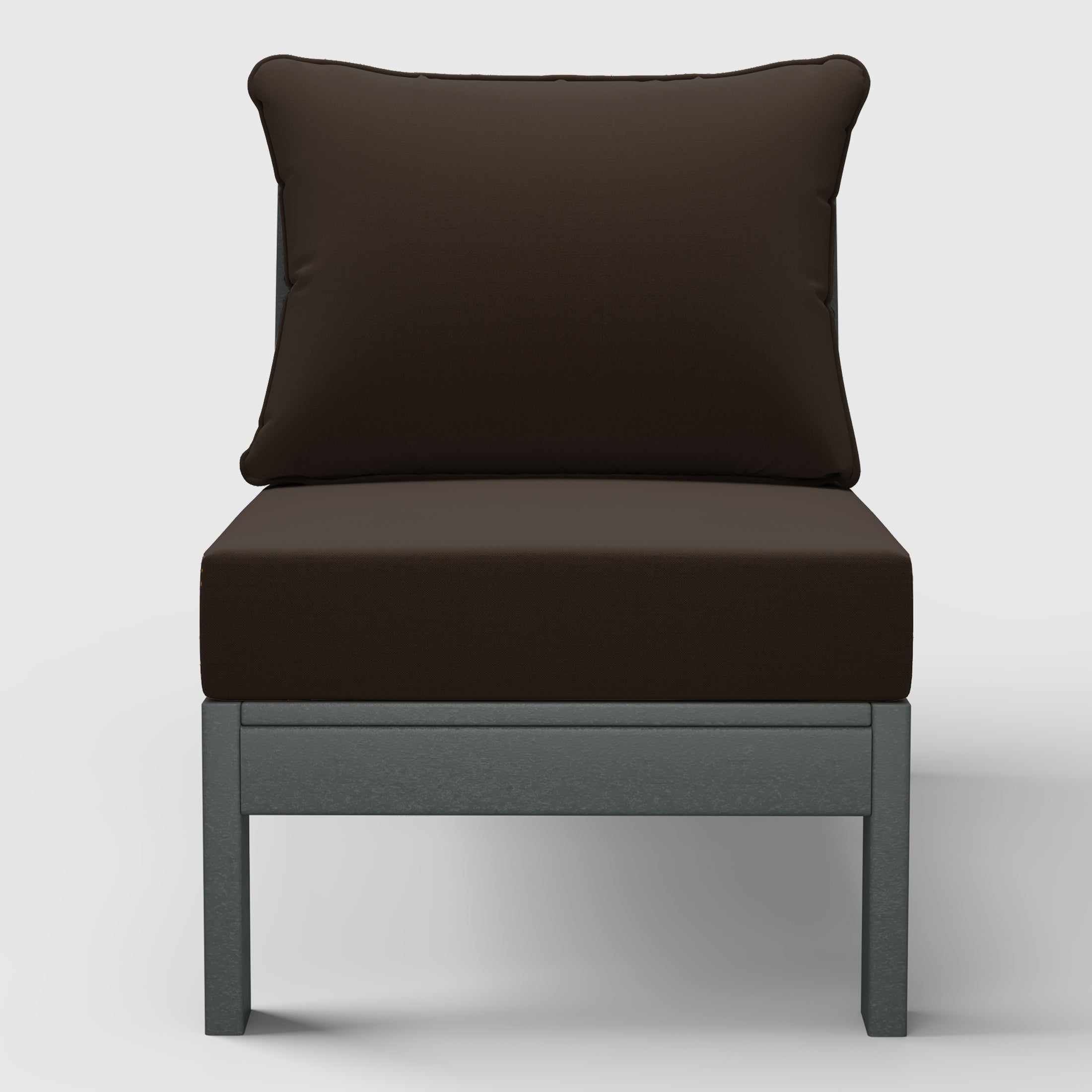 Portsmouth Outdoor HDPE Deep Seating Modular Armless Patio Chair with Patio Cushions