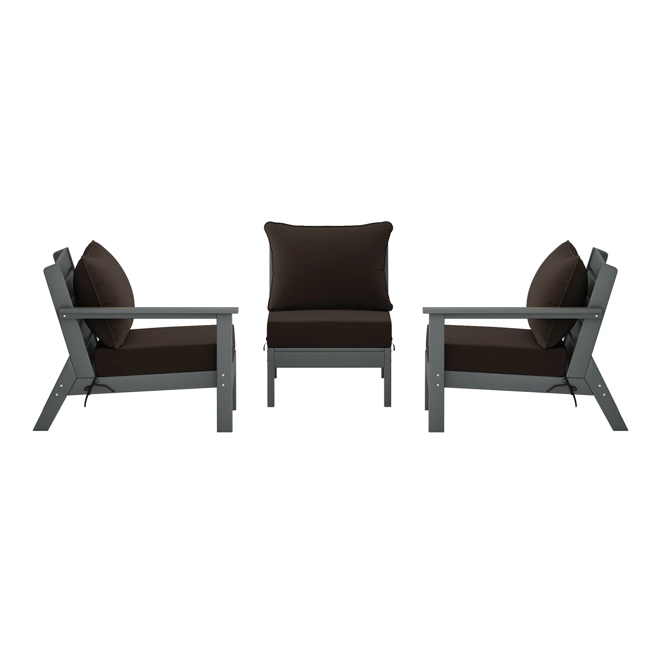 Portsmouth Outdoor Patio HDPE Sectional Sofa with Patio Cushions