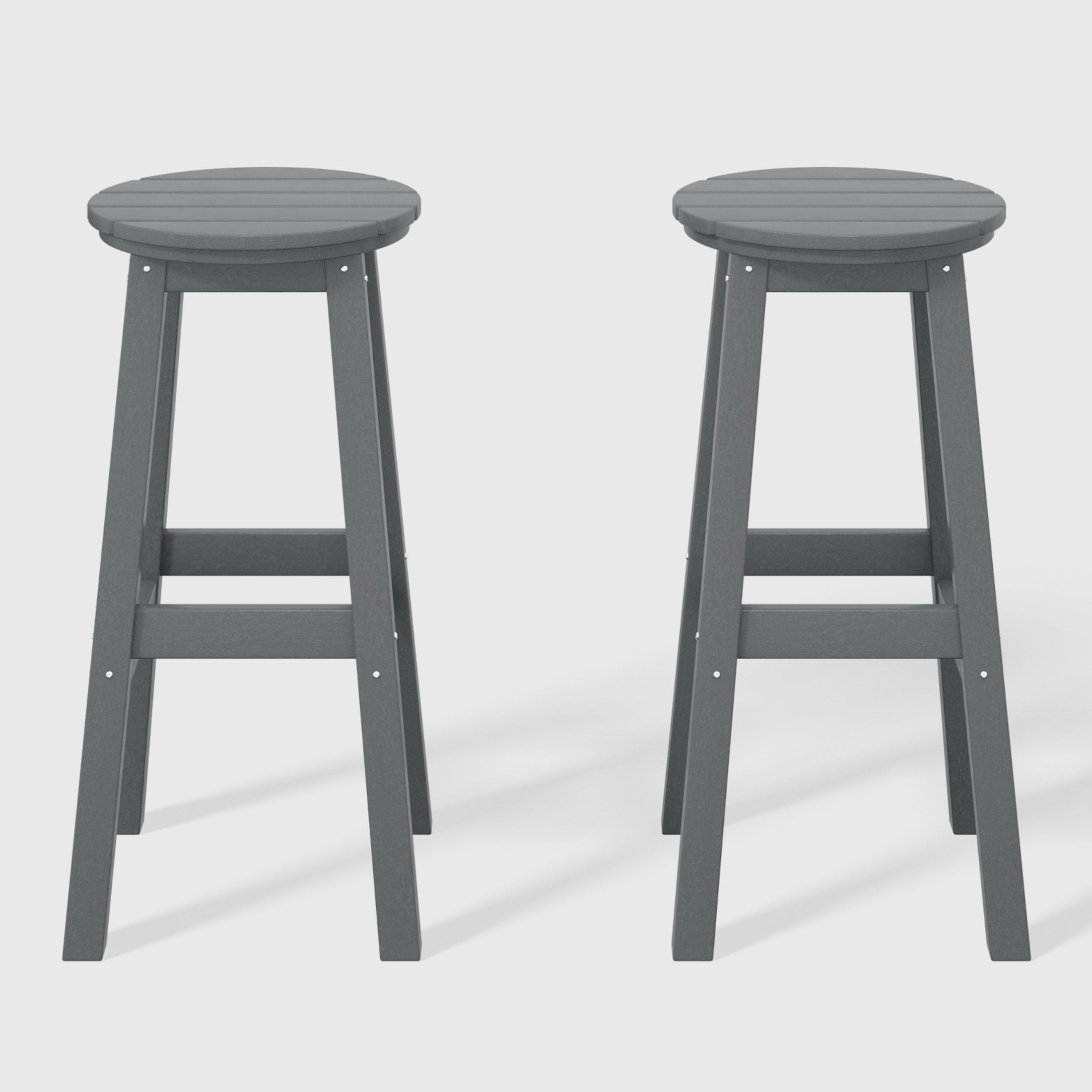 Paradise 29" HDPE Outdoor Patio Round Bar Stool Set of 2