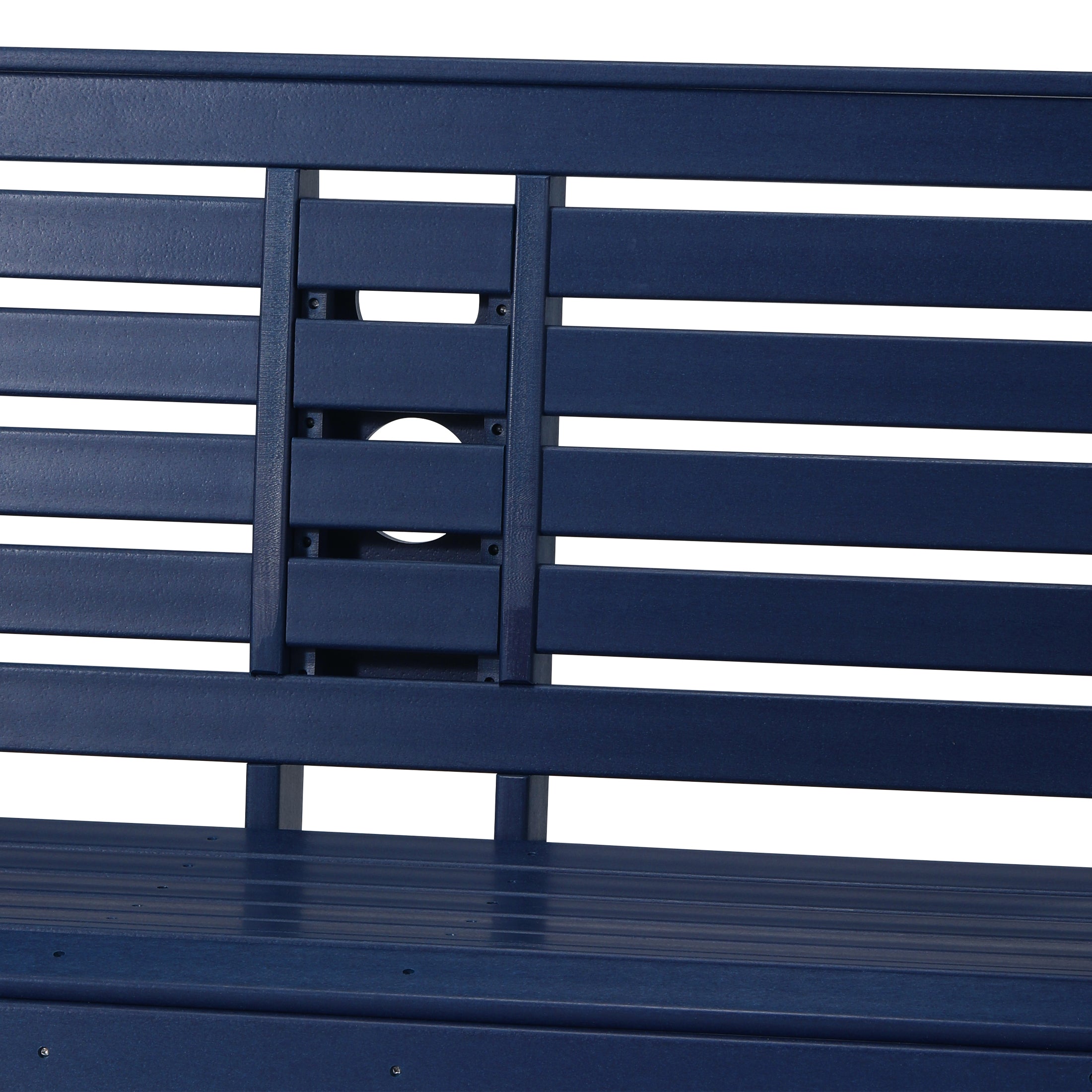 Charleston Outdoor HDPE 54" Front Hanging Porch Swing Bench With Cupholders