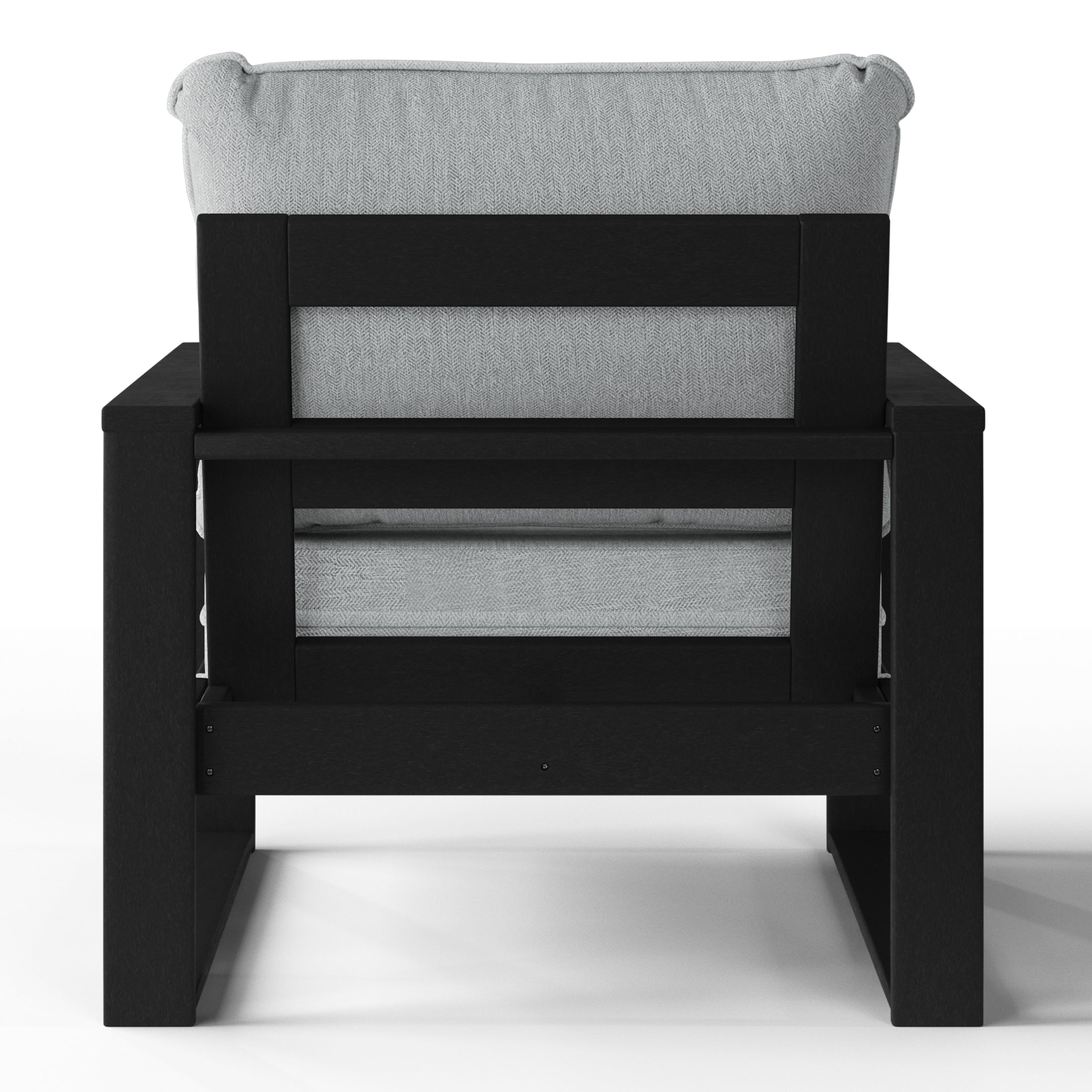 Rockaway Outdoor Modern HDPE Patio Club Chair with Waterproof Deep Seat Cushions (Set of 2)