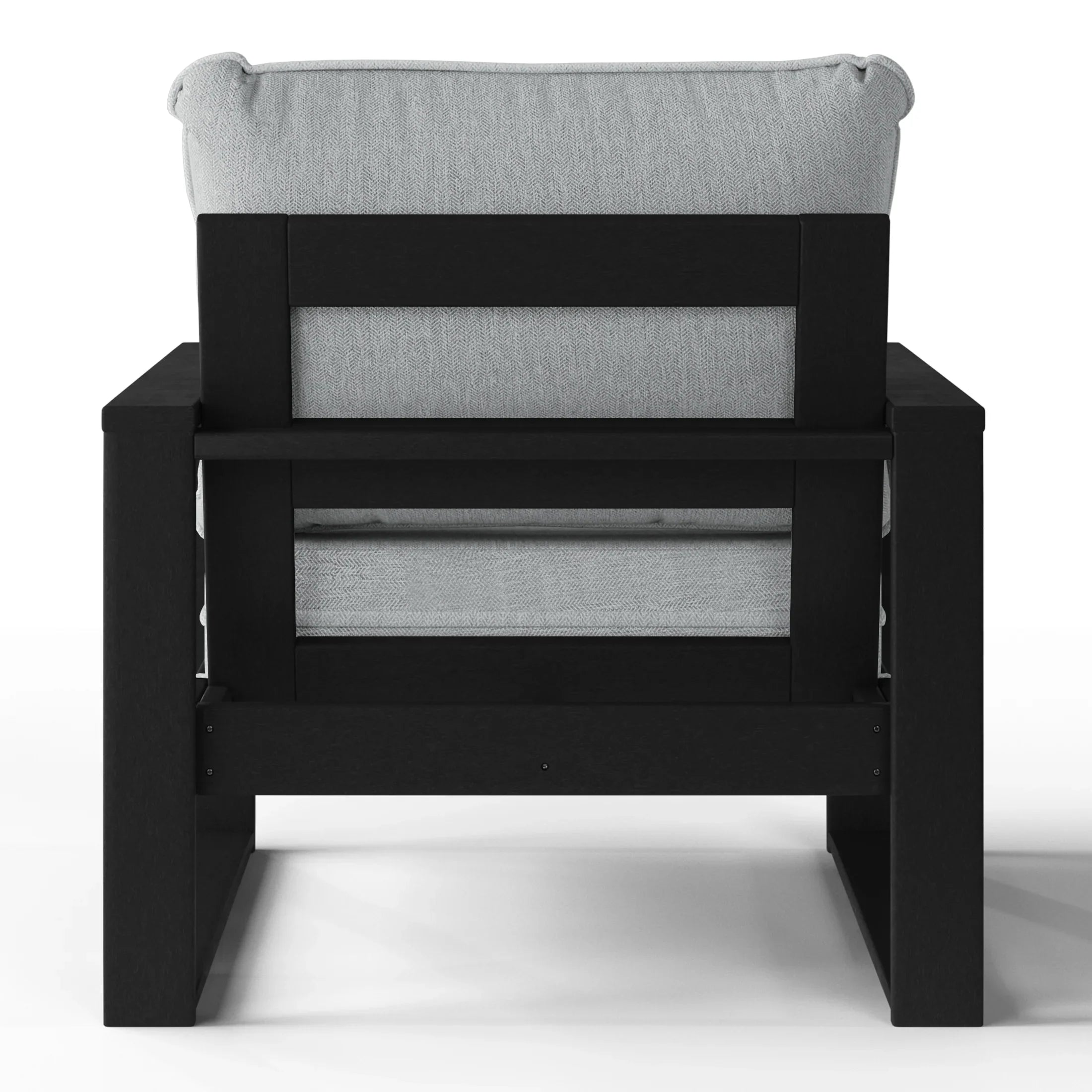 Rockaway Outdoor Modern HDPE Patio Club Chair with Waterproof Deep Seat Cushions (Set of 2)