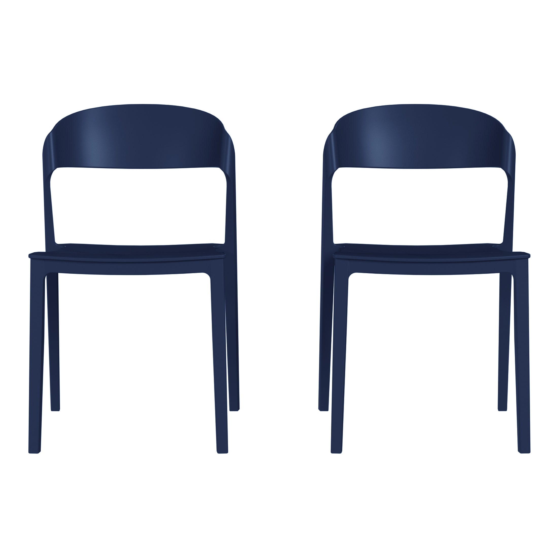 Sunshine Outdoor Modern Stackable Plastic Patio Bistro Dining Side Chairs (Set of 2)