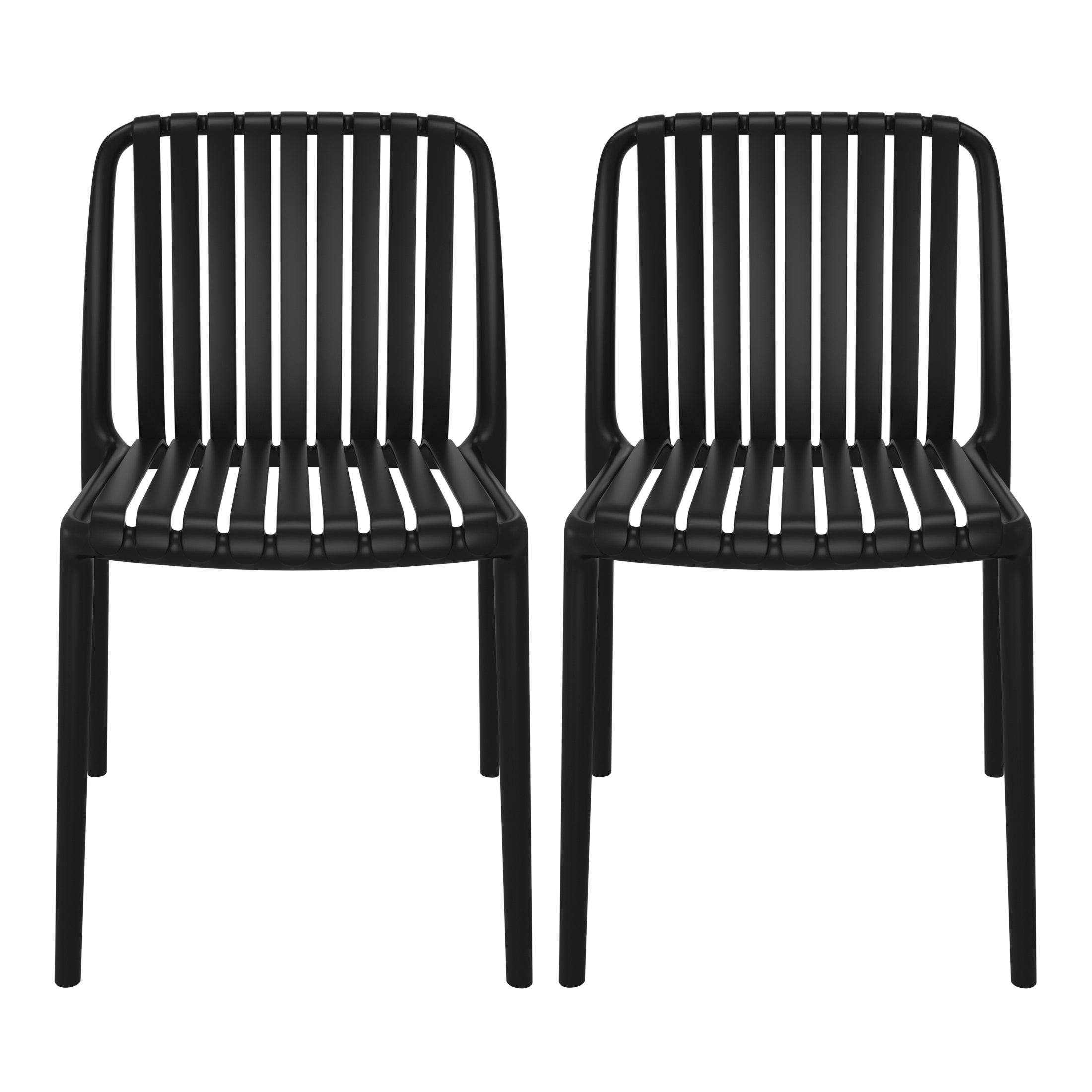 Sunshine Outdoor Stackable Polypropylene Plastic Dining Side Chairs (Set of 2)