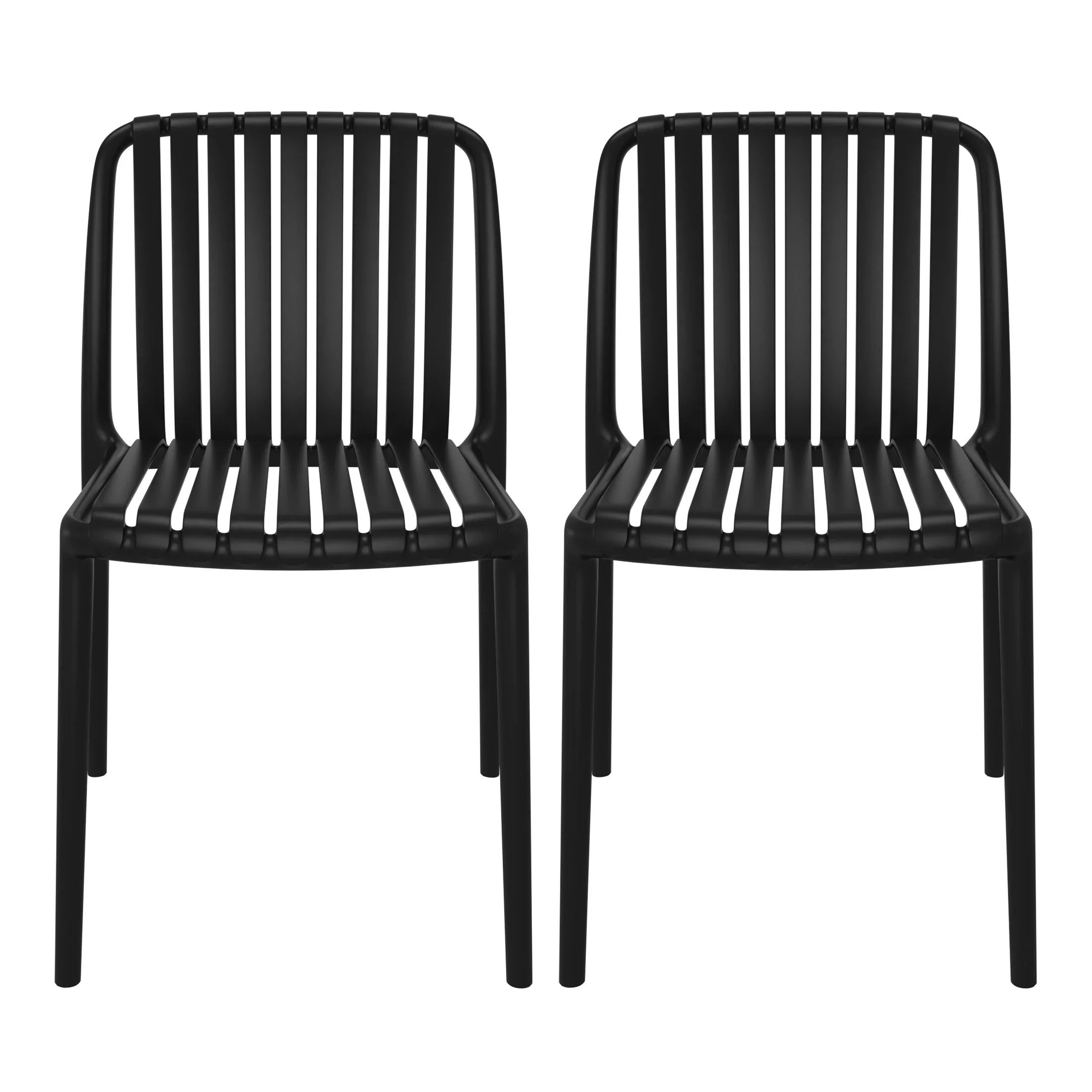 Sunshine Outdoor Stackable Polypropylene Plastic Dining Side Chairs (Set of 2)