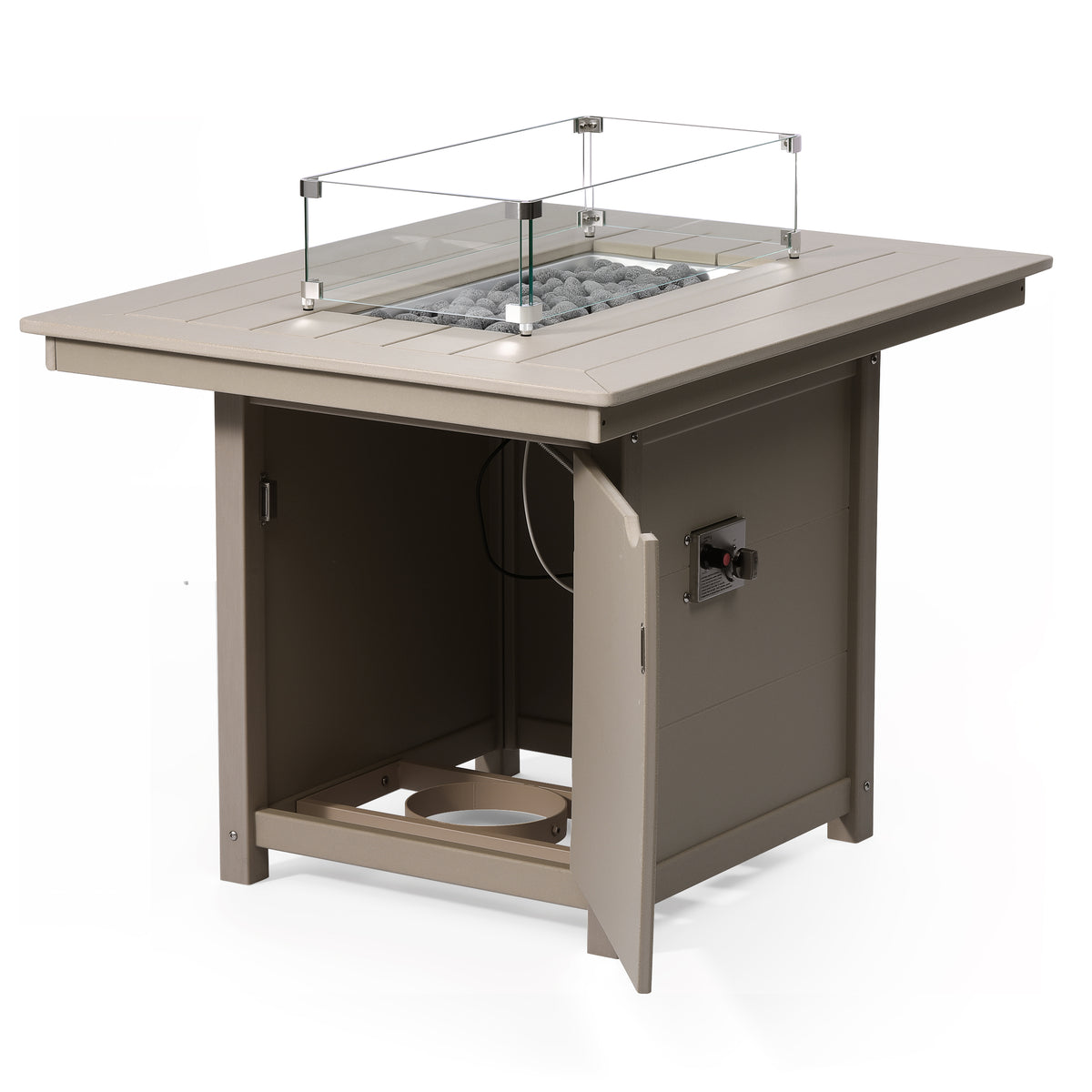 Sol 46" Modern Outdoor Patio Gas Propane Rectangular Fire Pit Table