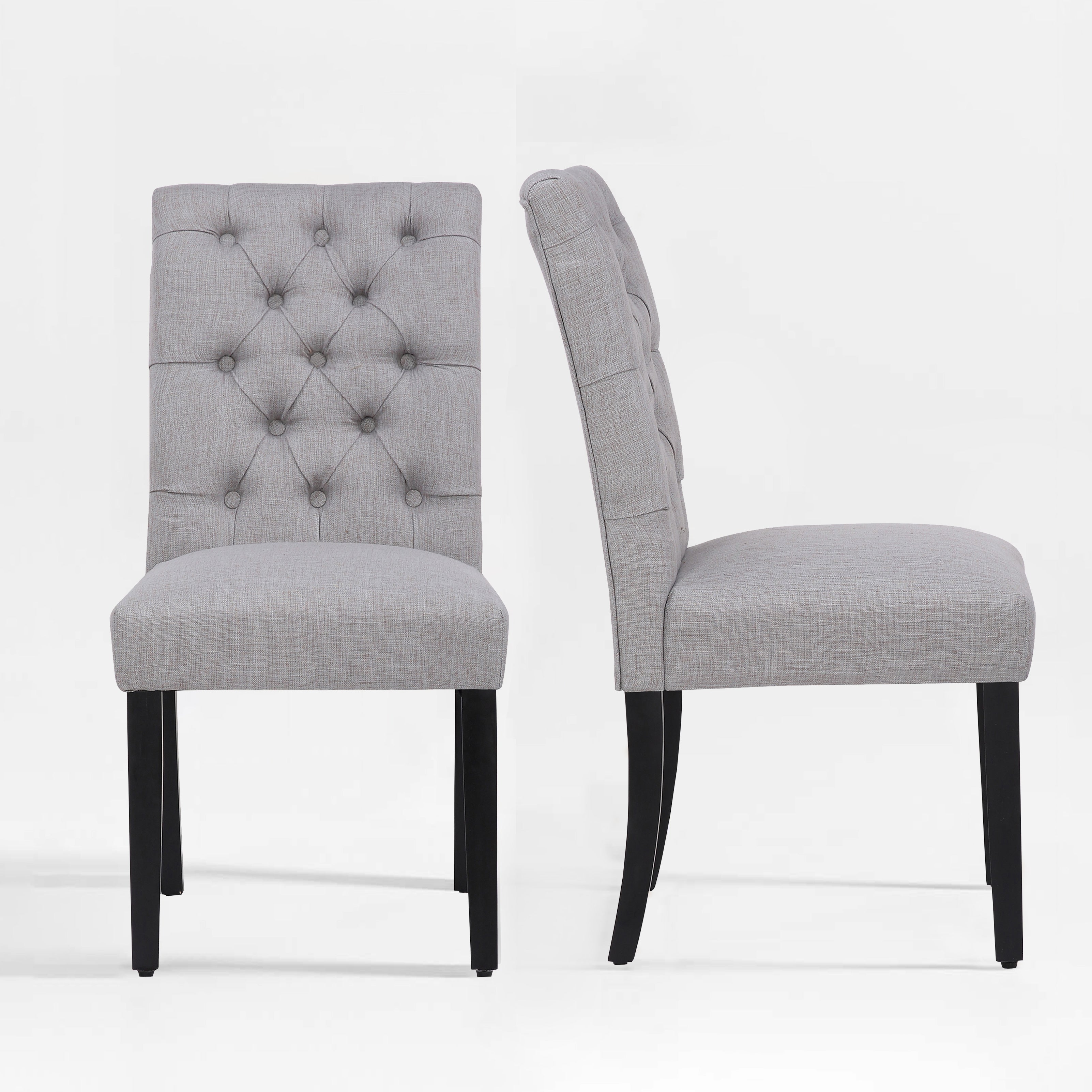 Bellmount Linen fabric tufted upholstered side chairs ( 2 piece set )