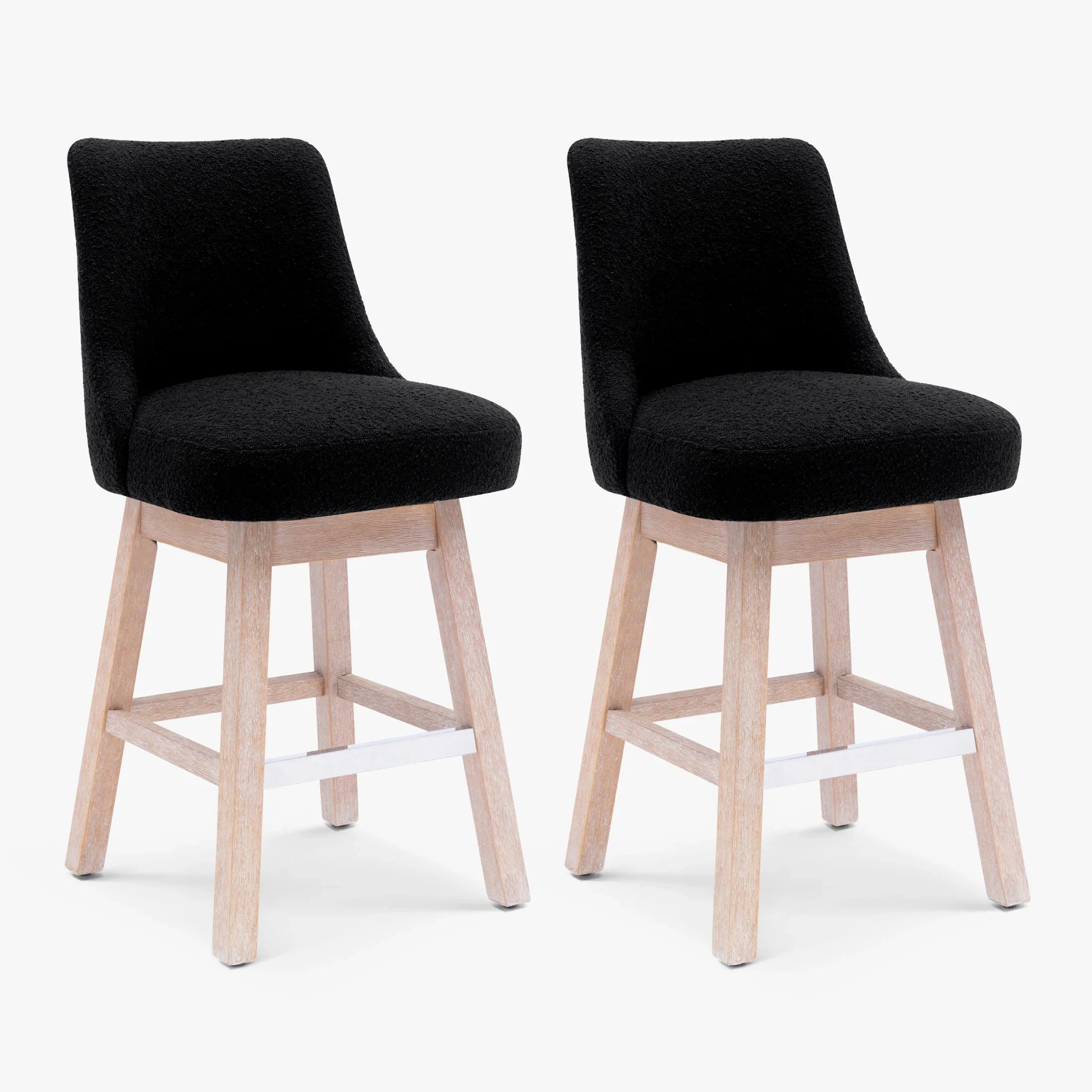Amélie 26" Upholstered Swivel Counter Height Bar Stools (Set of 2)